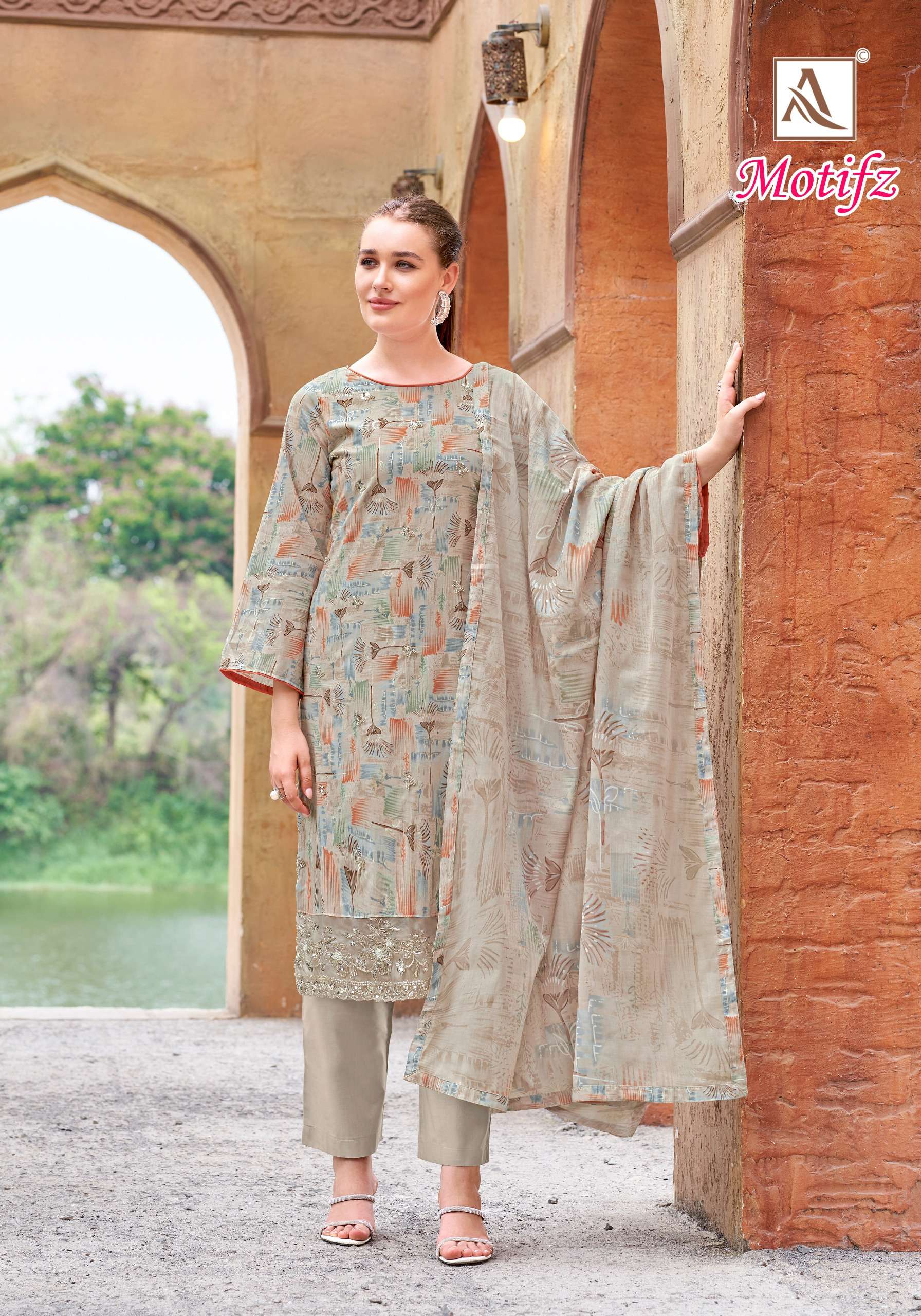 ALOK SUITS MOTIFZ COTTON PRINT WITH FANCY EMBROIDERY WORK SUIT