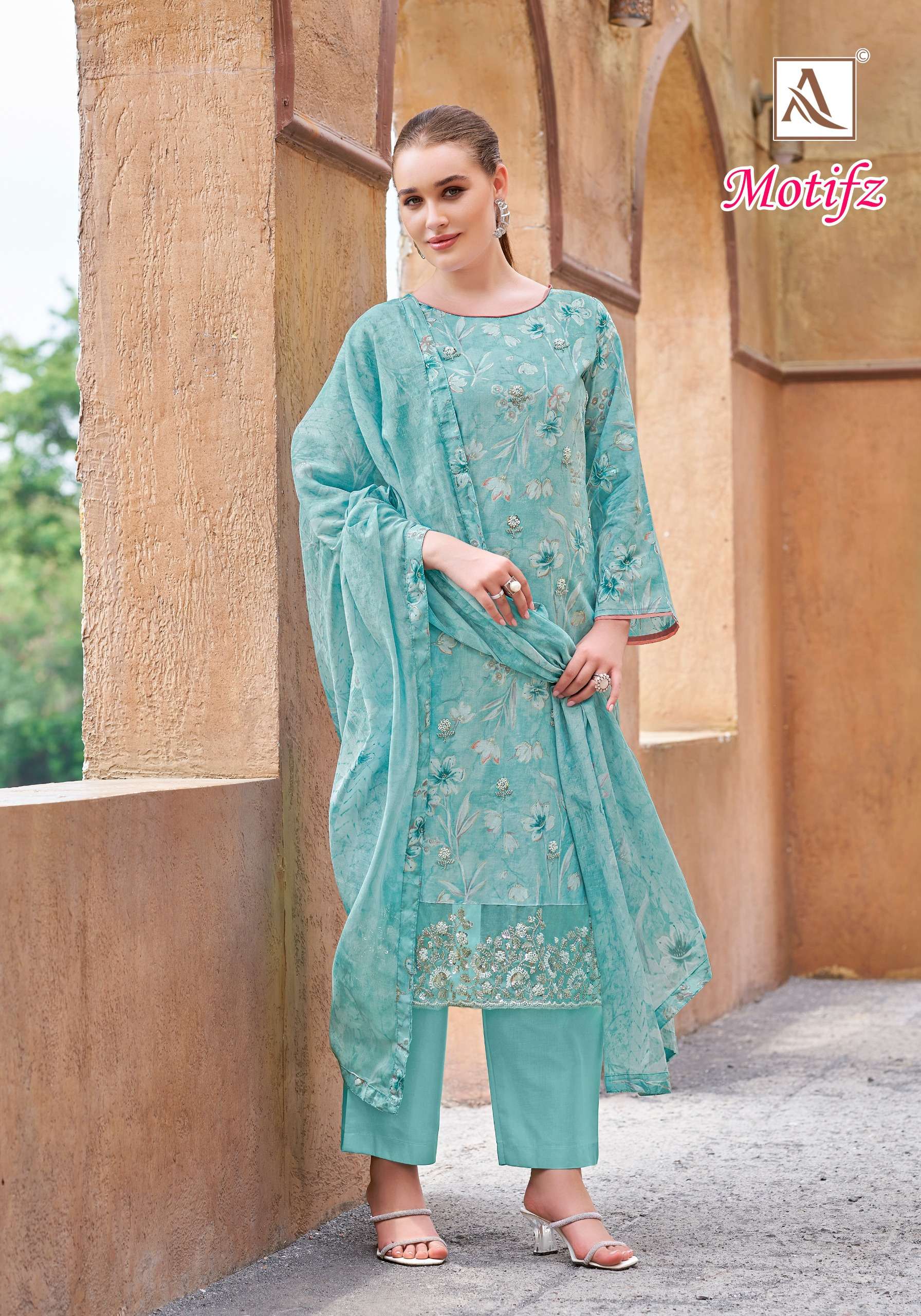 ALOK SUITS MOTIFZ COTTON PRINT WITH FANCY EMBROIDERY WORK SUIT