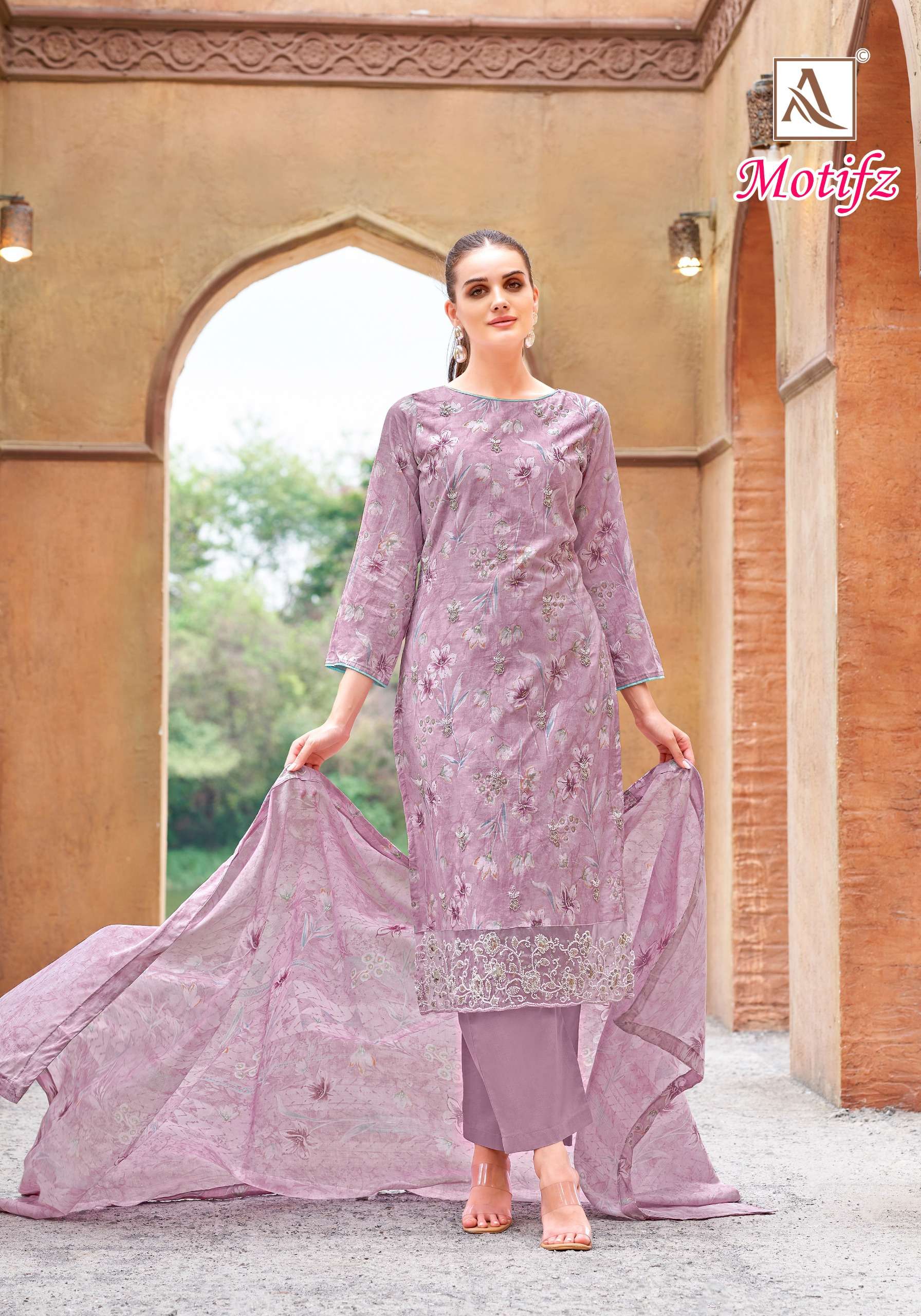 ALOK SUITS MOTIFZ COTTON PRINT WITH FANCY EMBROIDERY WORK SUIT