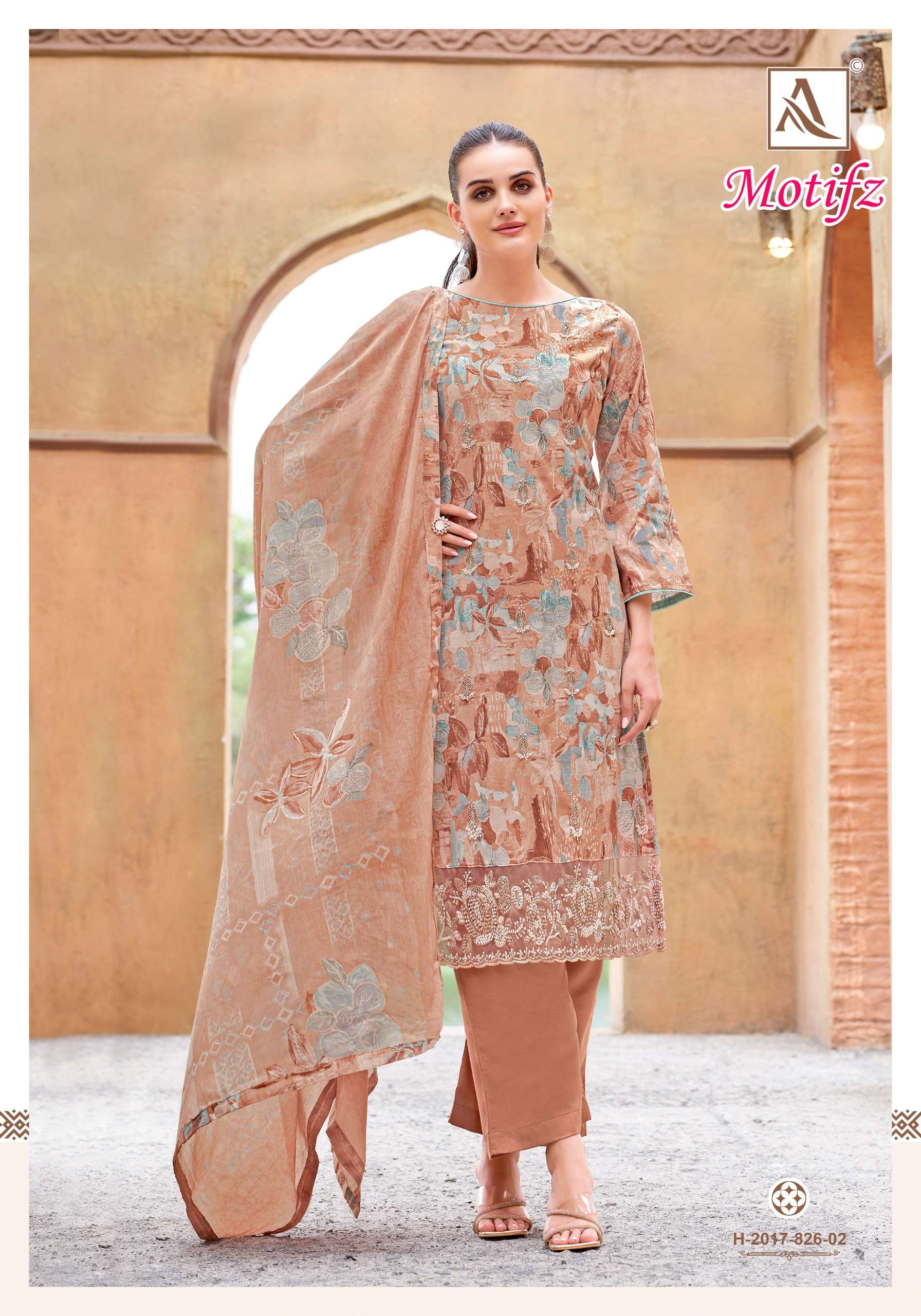 ALOK SUITS MOTIFZ COTTON PRINT WITH FANCY EMBROIDERY WORK SUIT