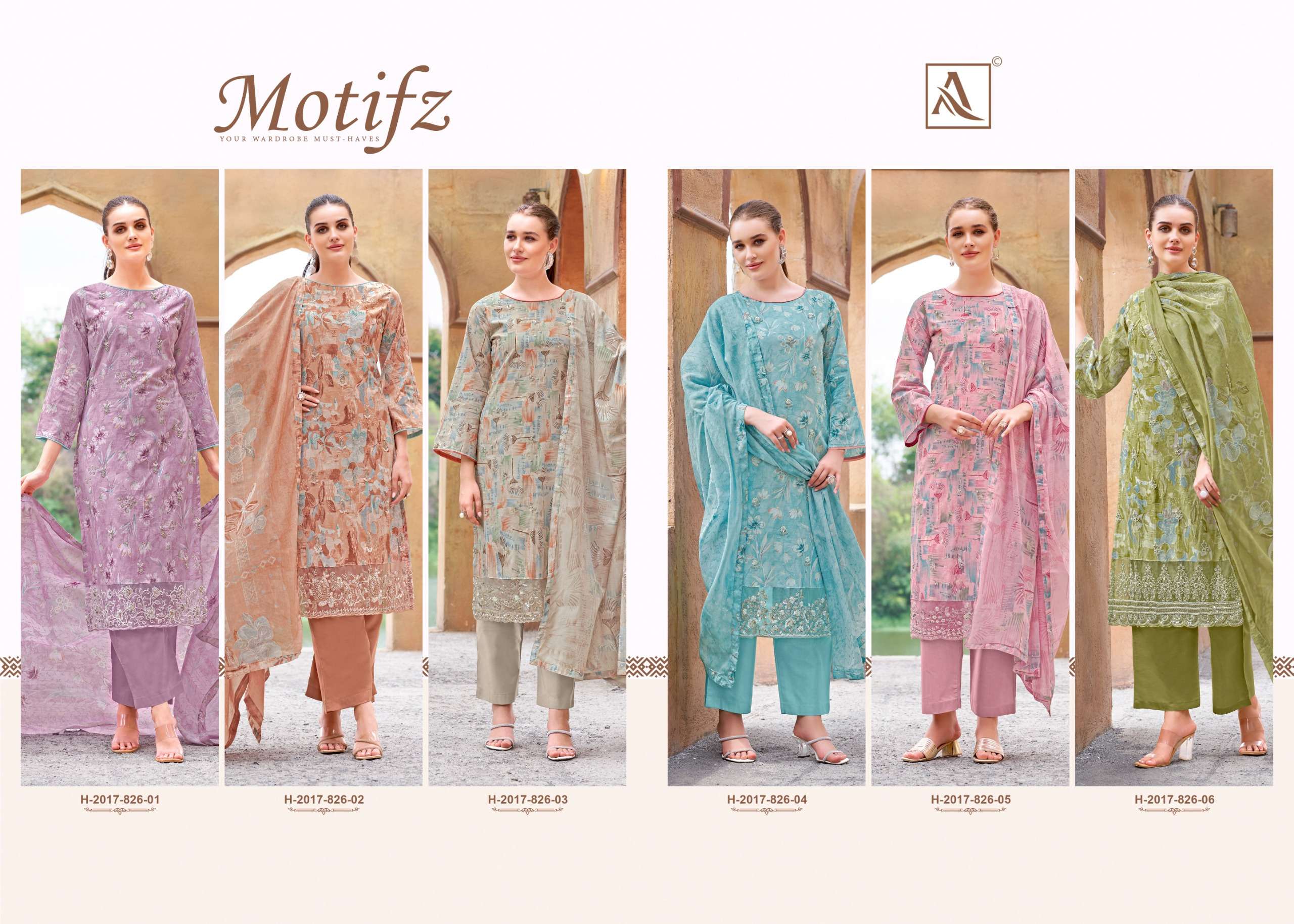 ALOK SUITS MOTIFZ COTTON PRINT WITH FANCY EMBROIDERY WORK SUIT