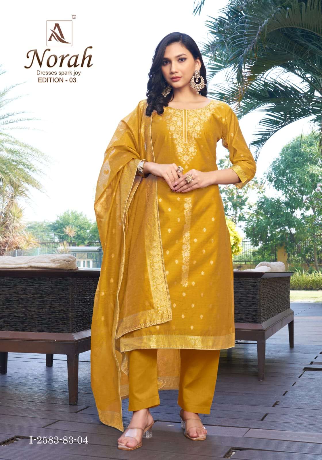 ALOK SUITS NORAH EDITION 3 JACQUARD DESIGNER WORK LADIES SUIT