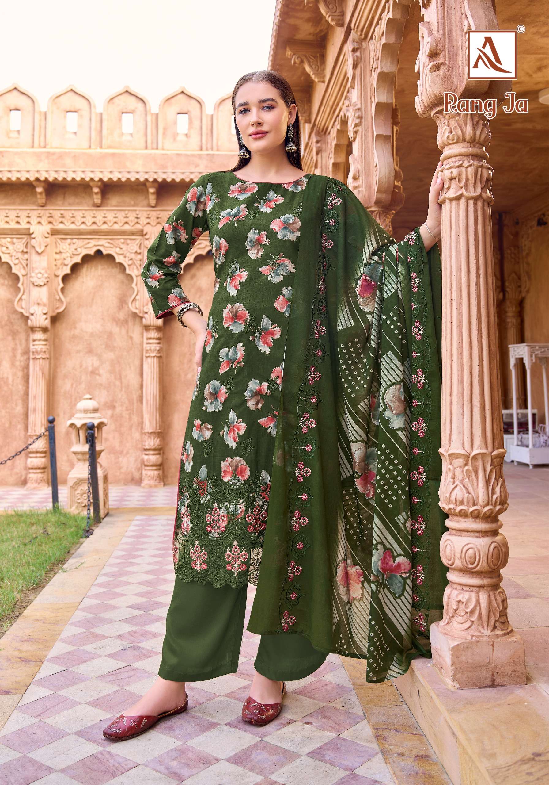 ALOK SUITS RANG JA COTTON DIGITAL PRINTS WITH FANCY WORK SUIT