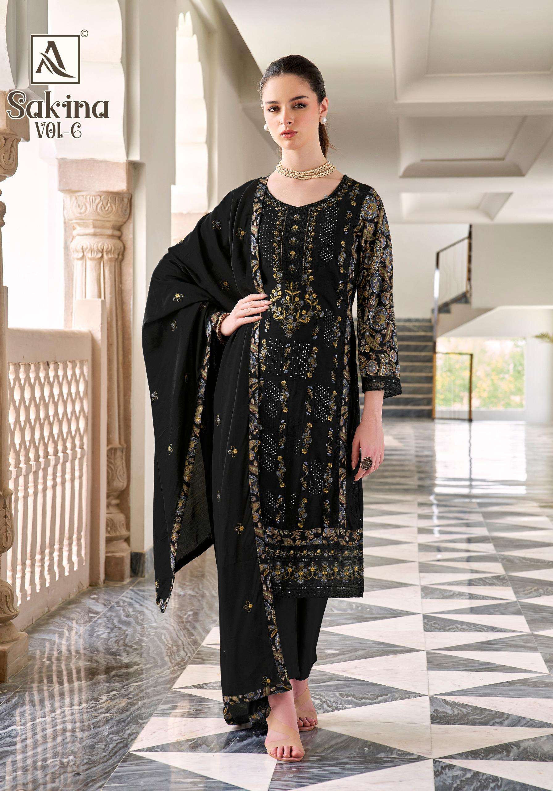 ALOK SUITS SAKINA VOL 6 VISCOSE FANCY EMBROIDERY WORK SUIT