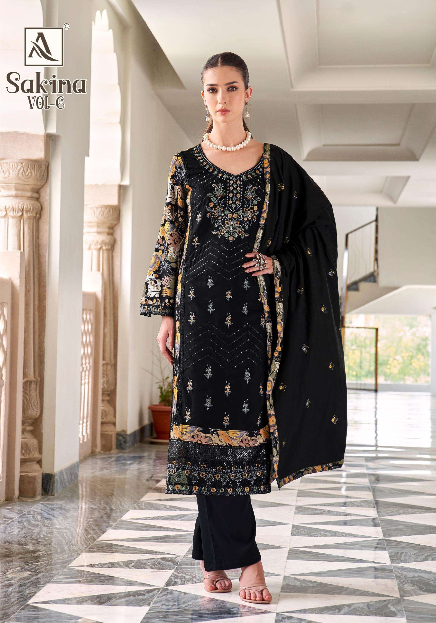 ALOK SUITS SAKINA VOL 6 VISCOSE FANCY EMBROIDERY WORK SUIT