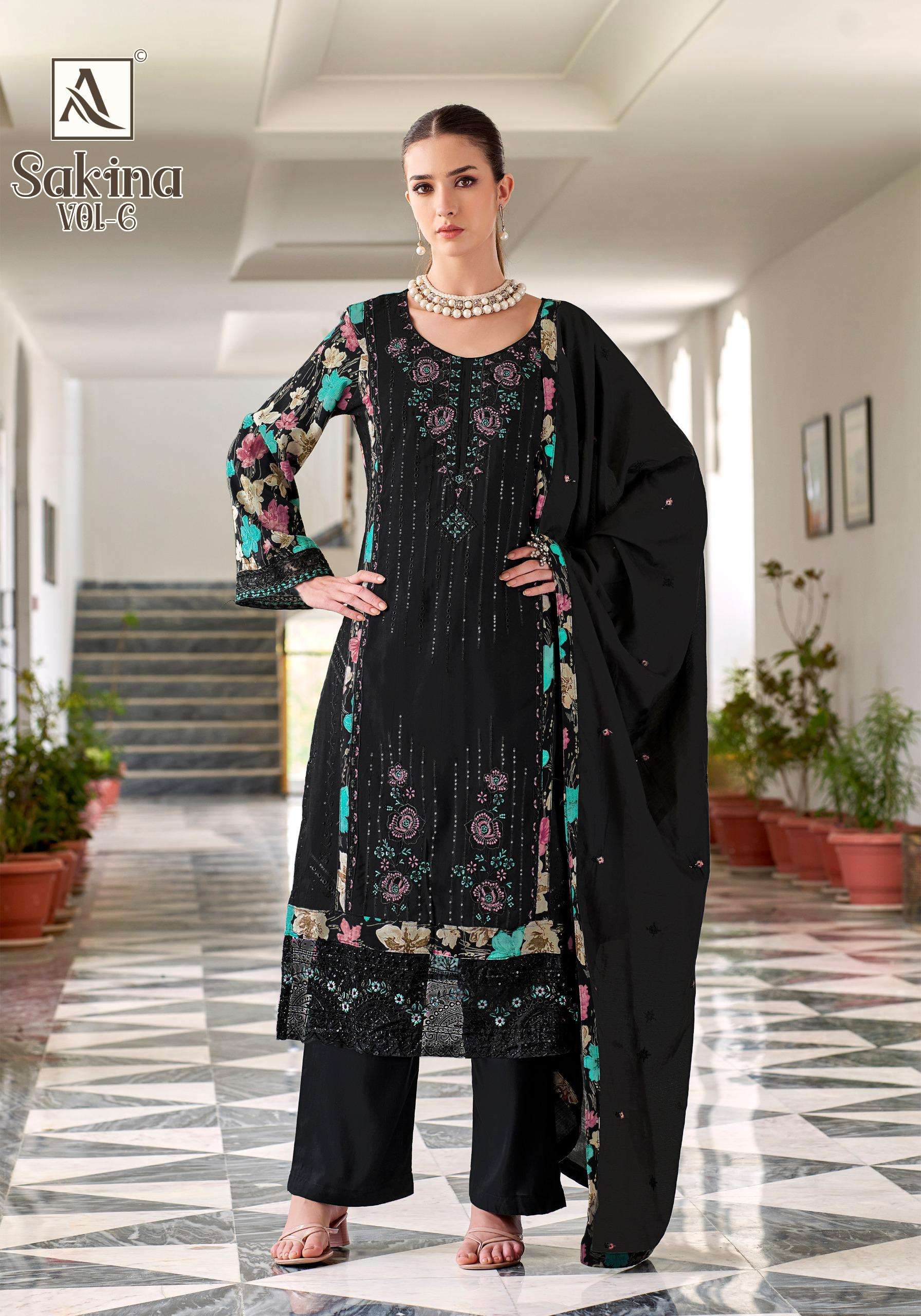 ALOK SUITS SAKINA VOL 6 VISCOSE FANCY EMBROIDERY WORK SUIT