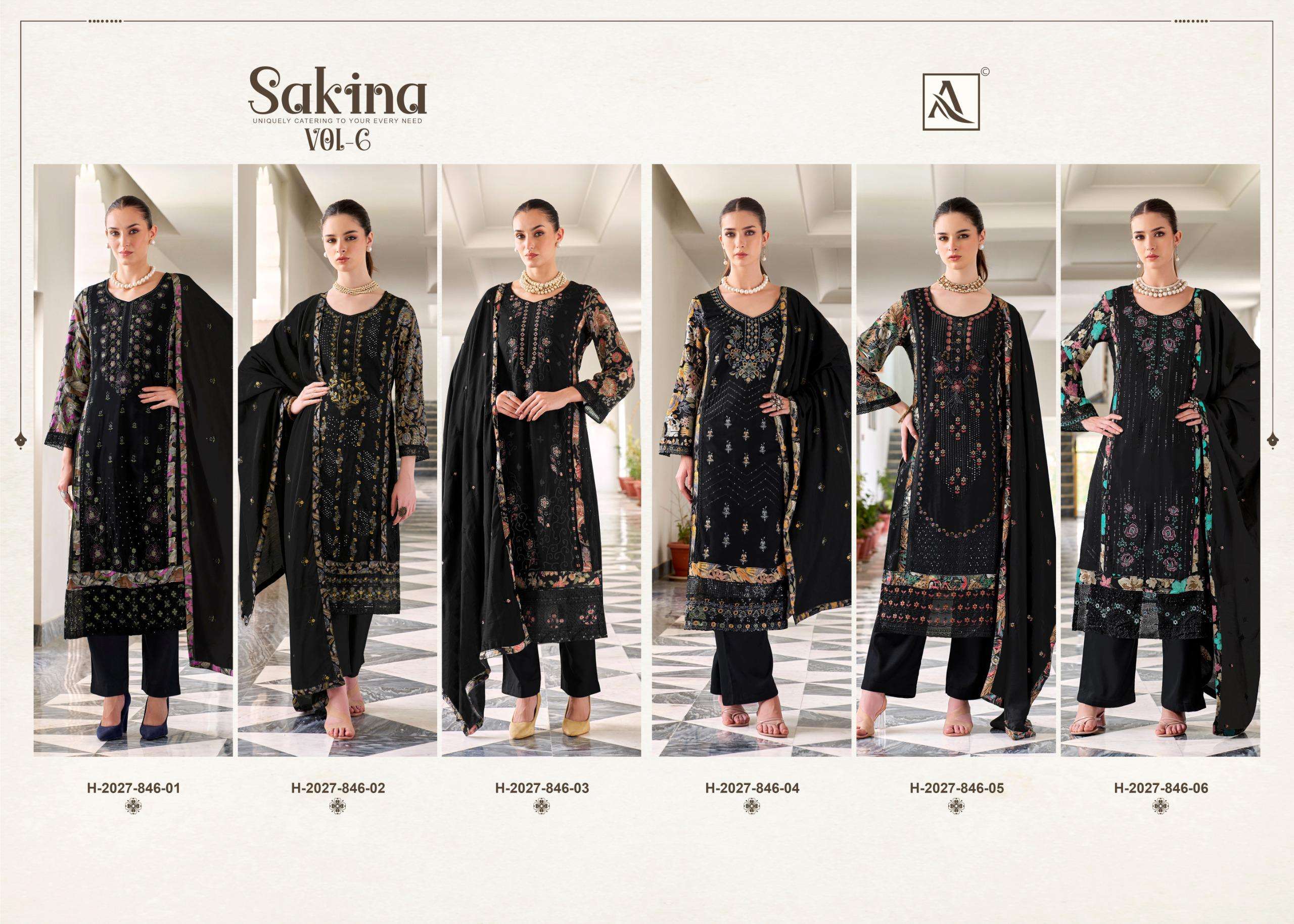 ALOK SUITS SAKINA VOL 6 VISCOSE FANCY EMBROIDERY WORK SUIT