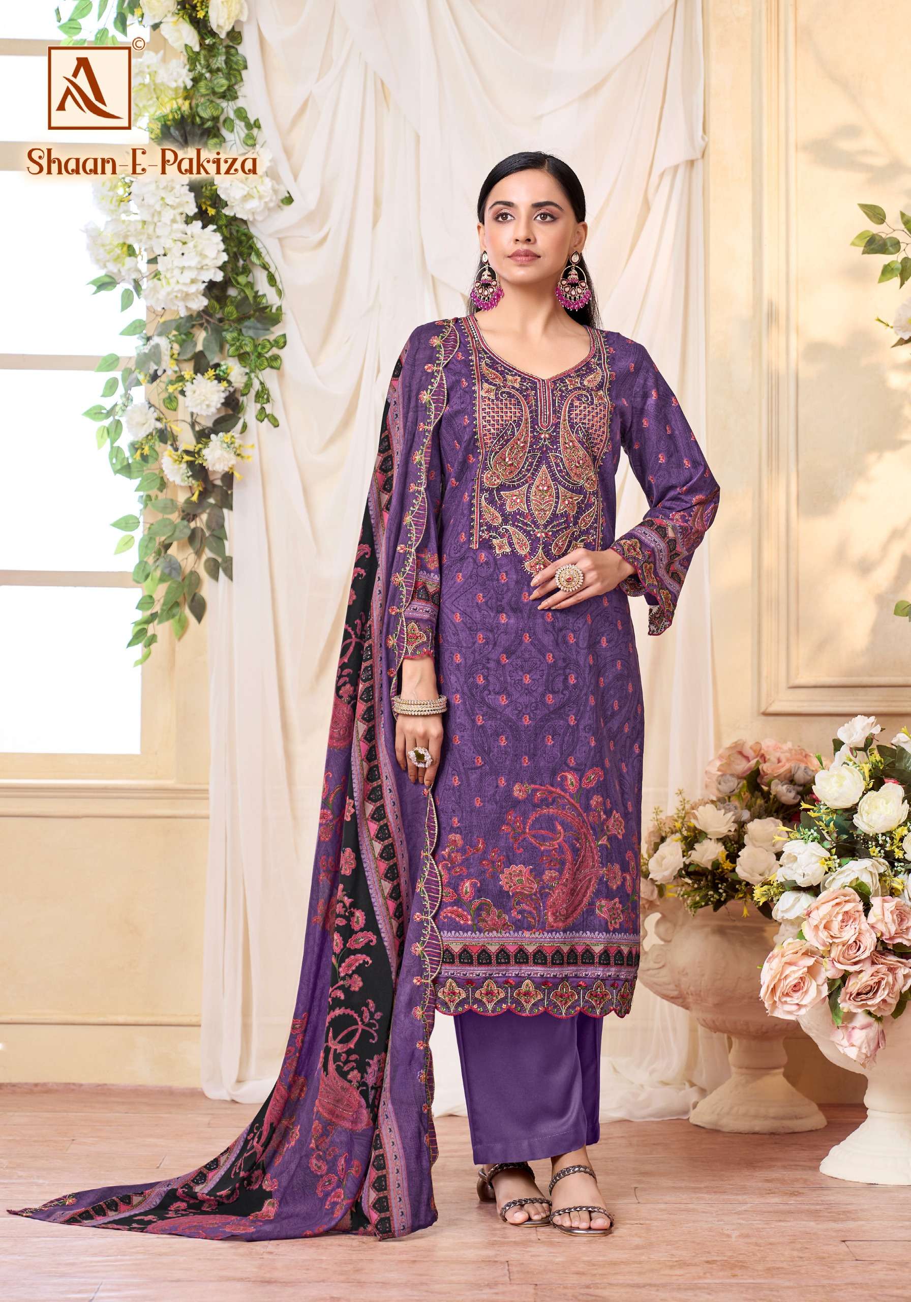 ALOK SUITS SHAAN E PAKIZA COTTON PRINT WITH FANCY WORK SUIT
