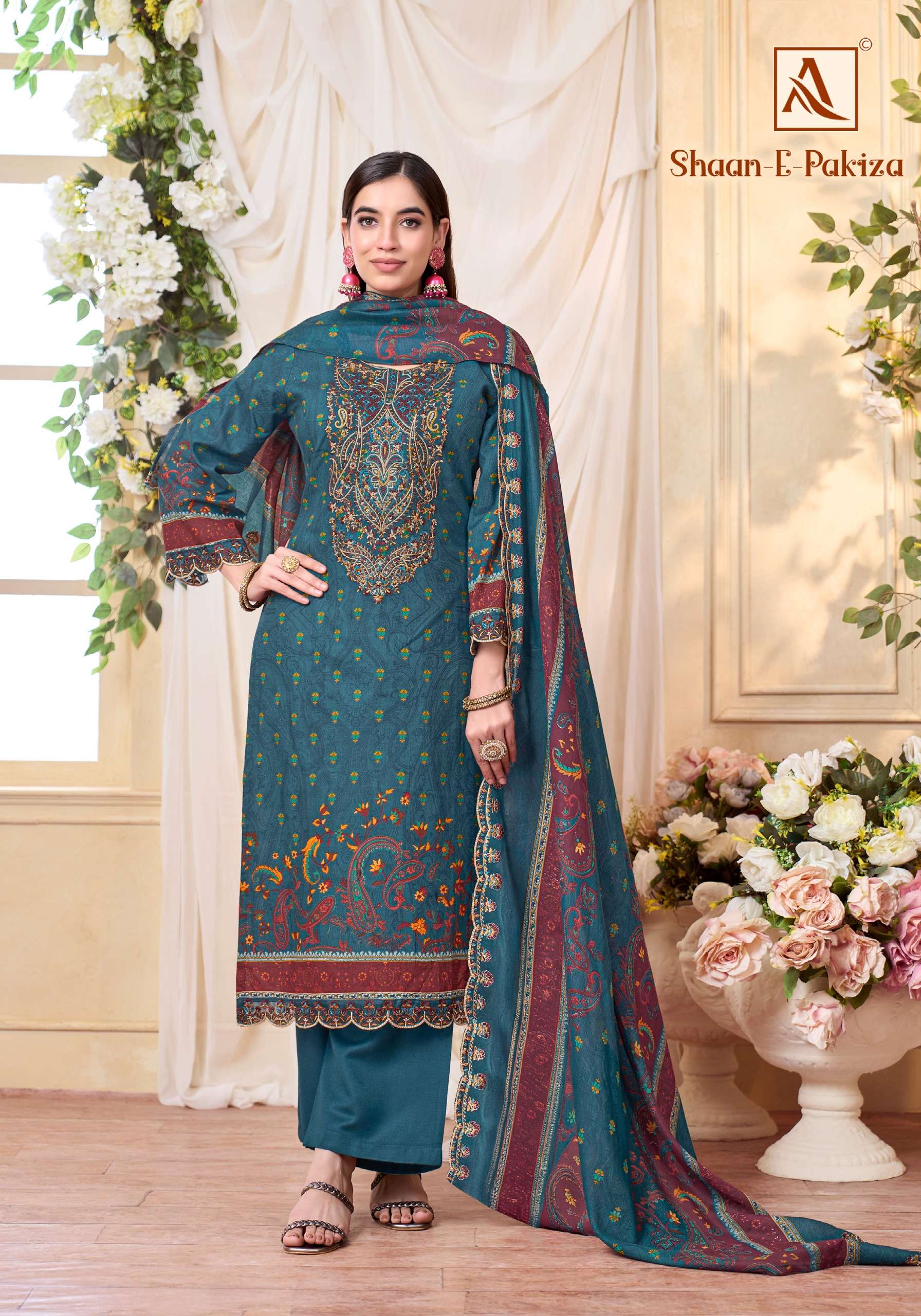 ALOK SUITS SHAAN E PAKIZA COTTON PRINT WITH FANCY WORK SUIT