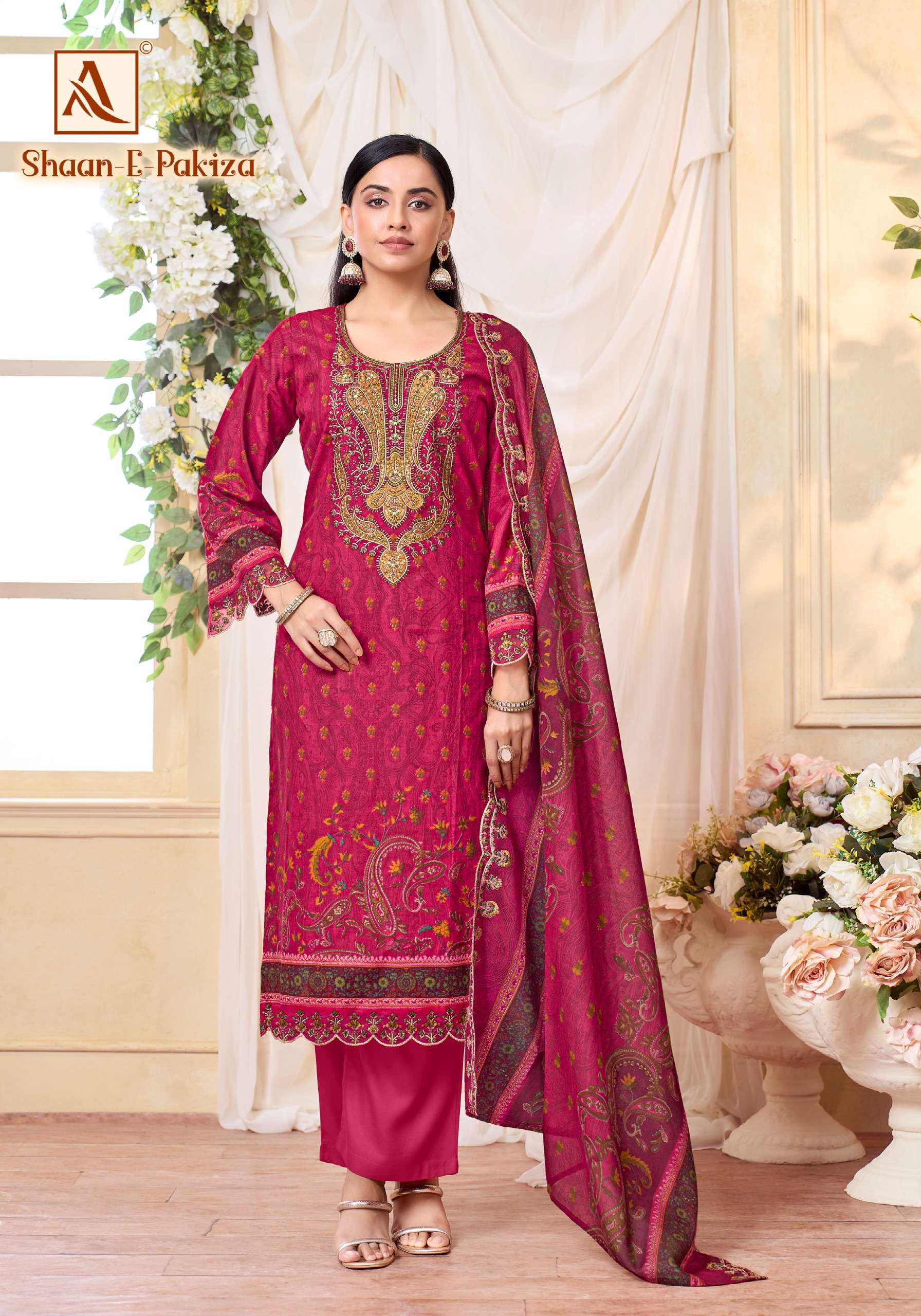 ALOK SUITS SHAAN E PAKIZA COTTON PRINT WITH FANCY WORK SUIT