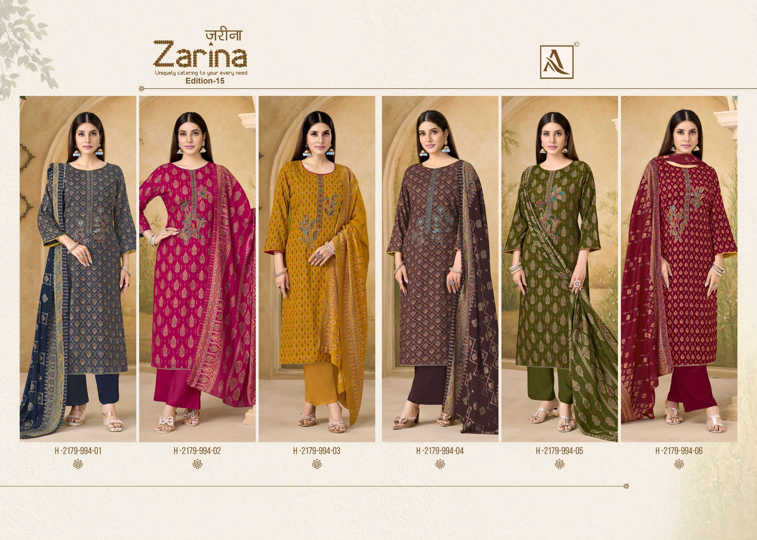 ALOK SUITS ZARINA EDITION 15 