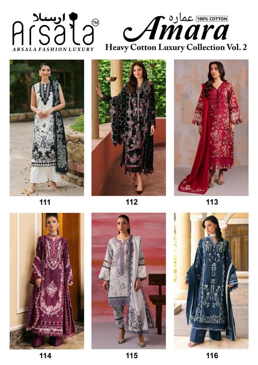 ARSALA FASHION AMARA HEAVY COTTON LUXURY COLLECTION VOL 2  LAWN SUIT