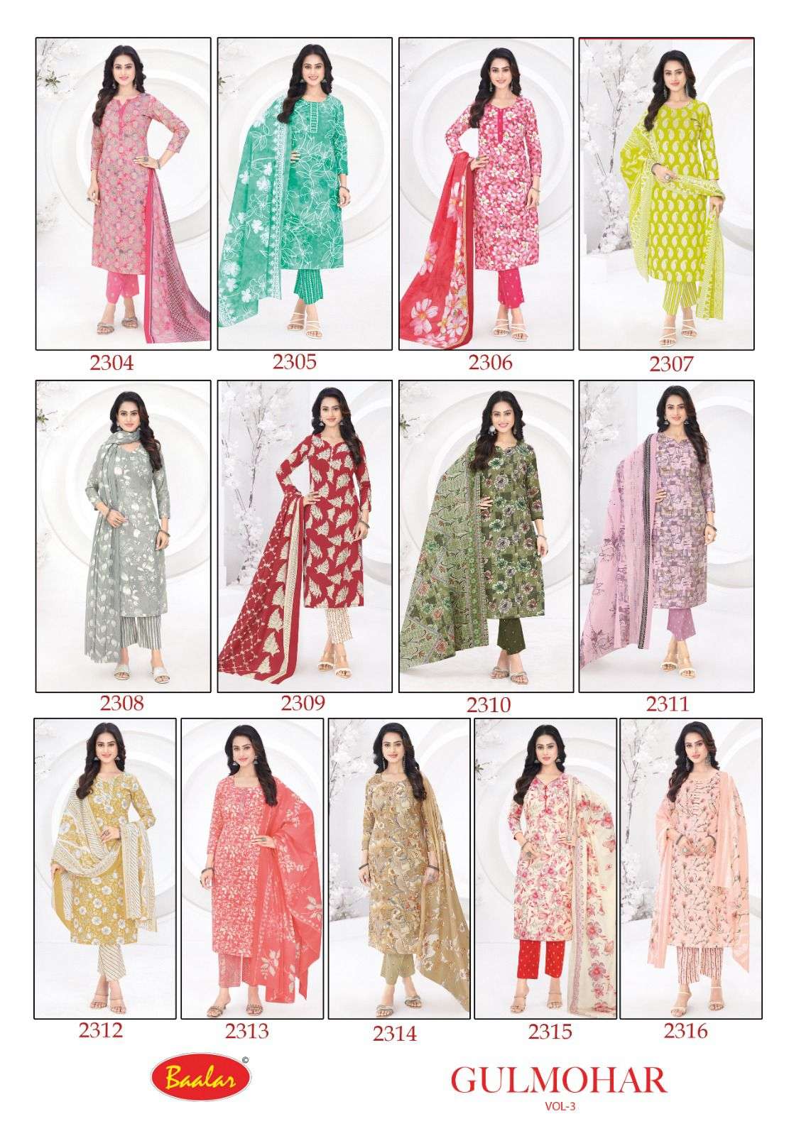 BAALAR GULMOHAR VOL 3 LAWN COTTON DIGITAL PRINT SALWAR SUIT