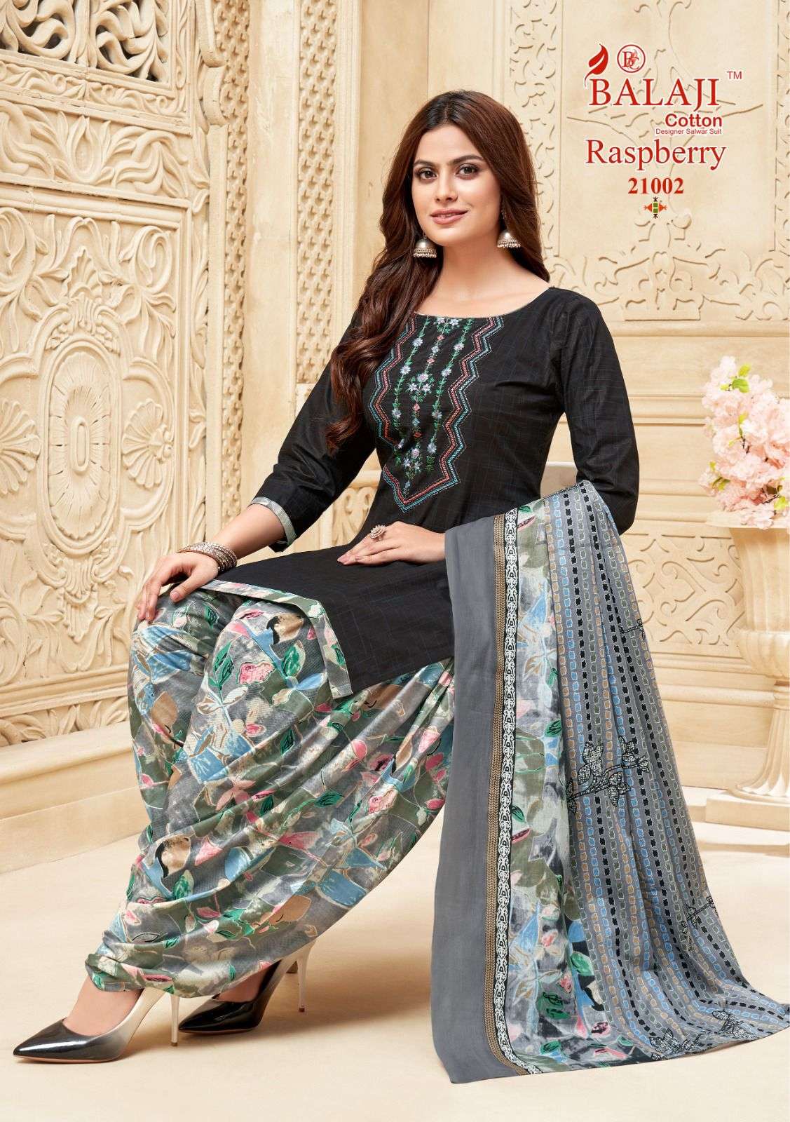 BALAJI COTTON RASPBERRY VOL 21 COTTON PATIYALA SUIT