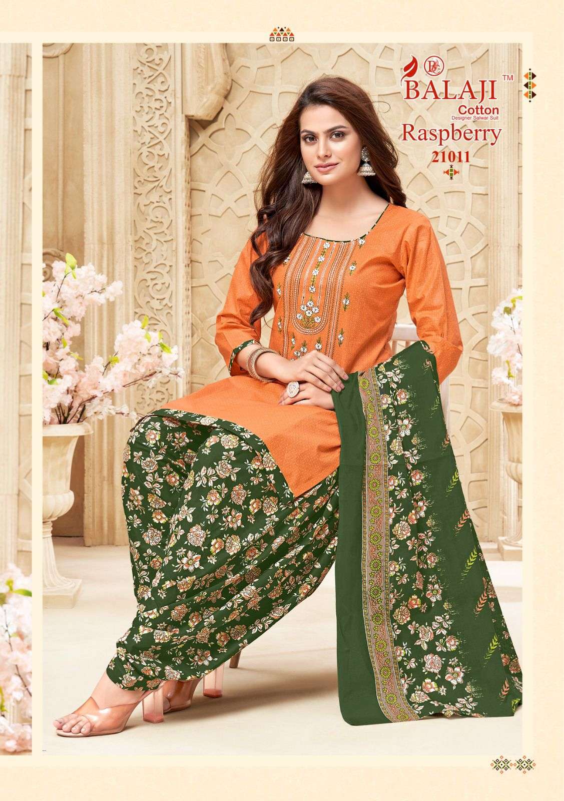 BALAJI COTTON RASPBERRY VOL 21 COTTON PATIYALA SUIT