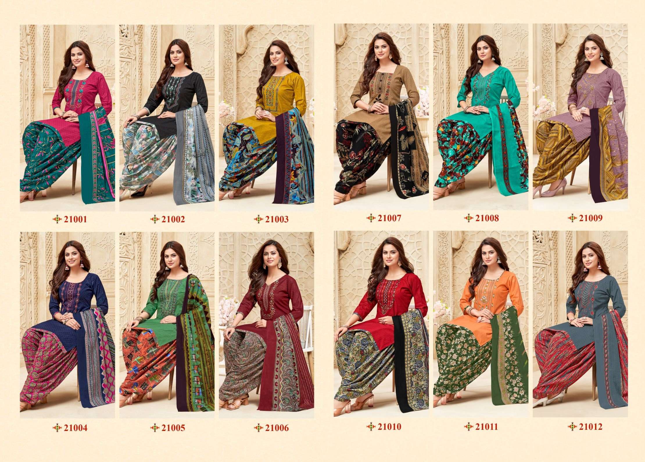 BALAJI COTTON RASPBERRY VOL 21 COTTON PATIYALA SUIT