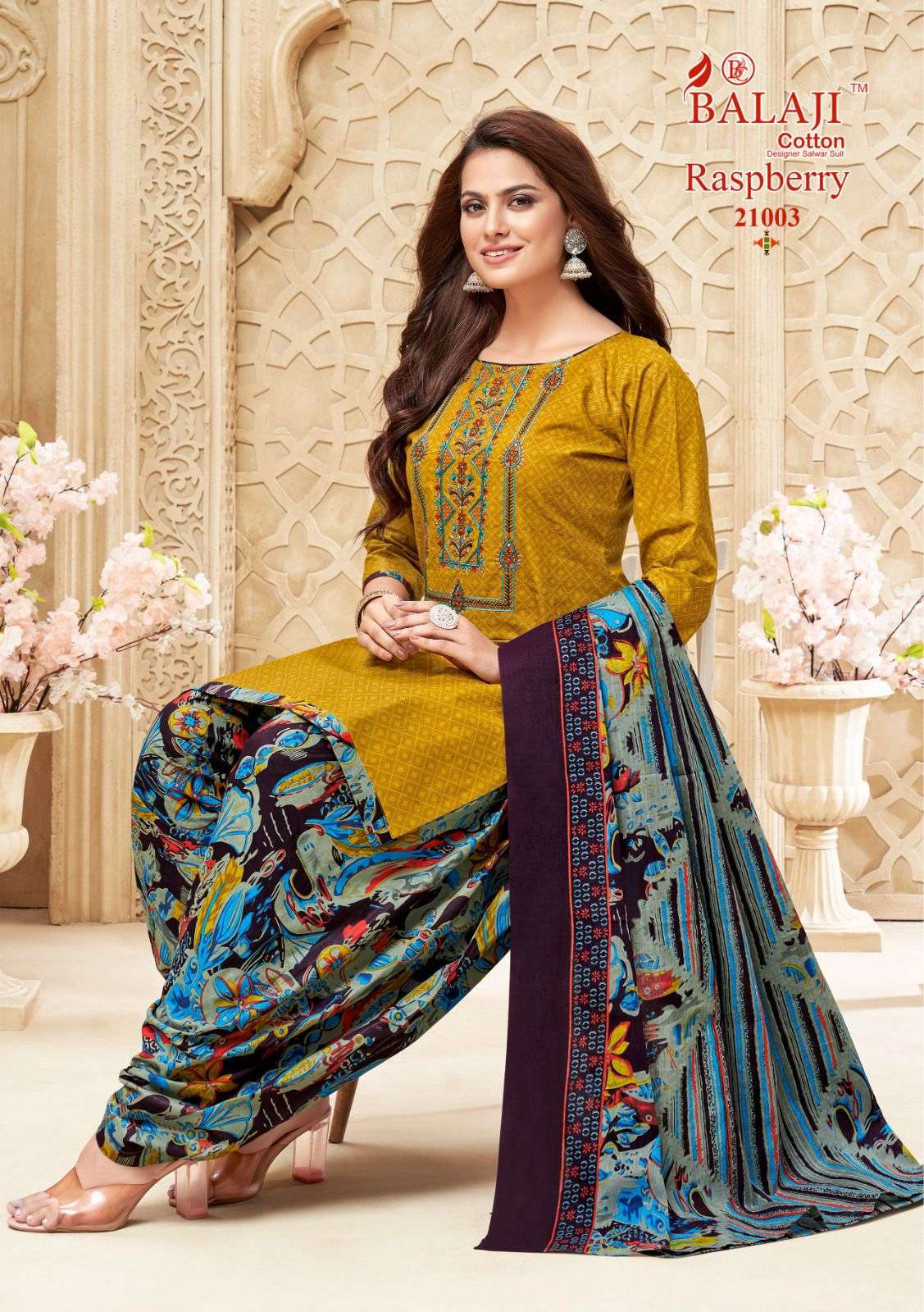 BALAJI COTTON RASPBERRY VOL 21 COTTON PATIYALA SUIT