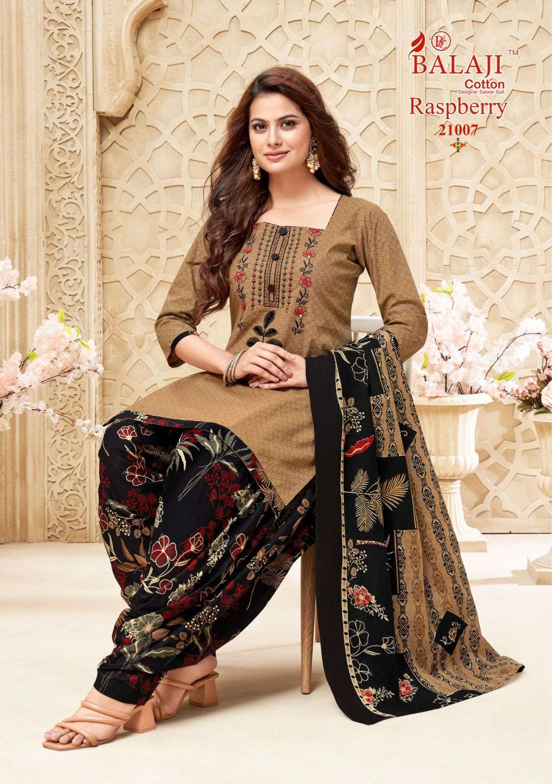 BALAJI COTTON RASPBERRY VOL 21 COTTON PATIYALA SUIT