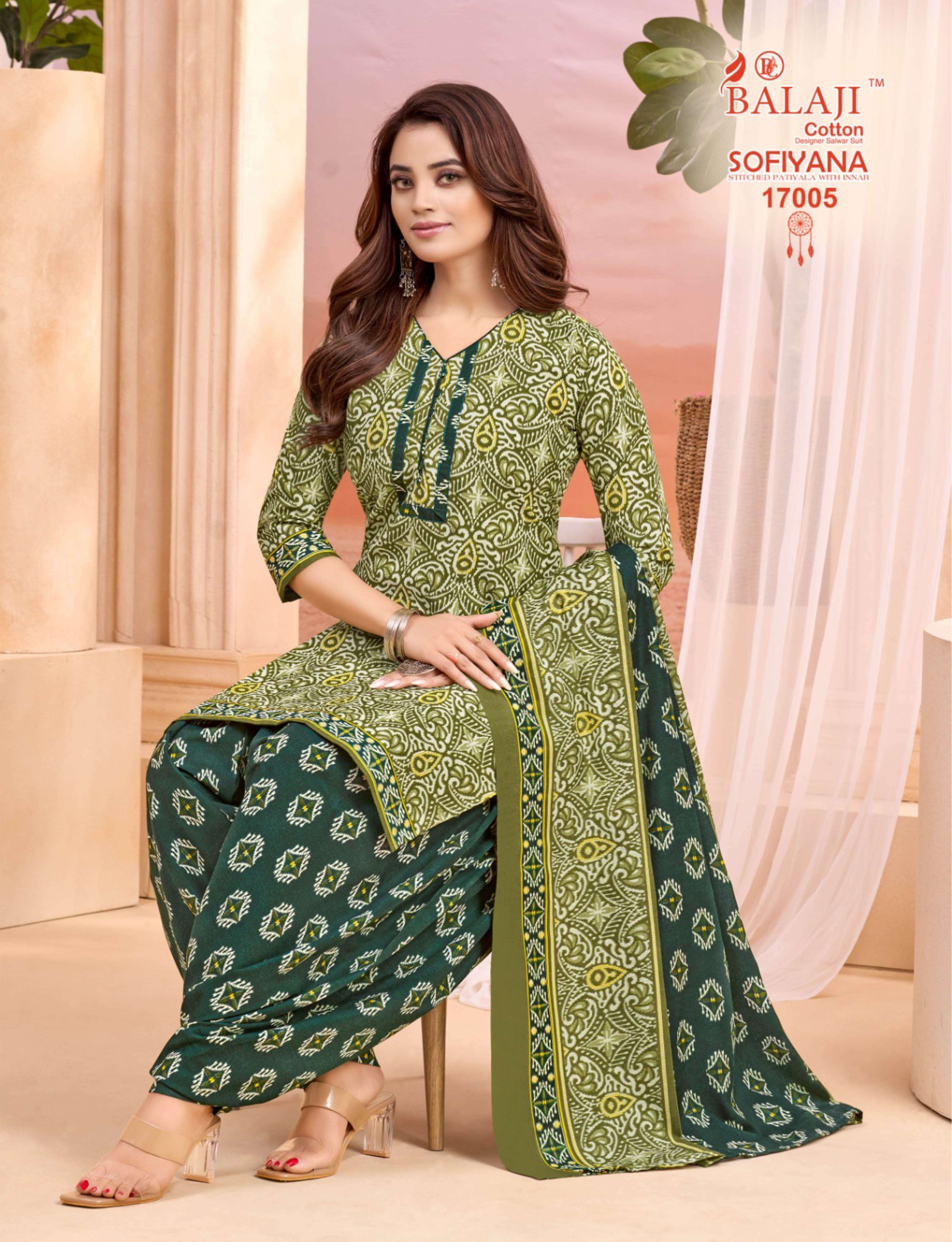 BALAJI COTTON SOFIYANA VOL 17 READY MADE PATIYALA COTTON SUIT