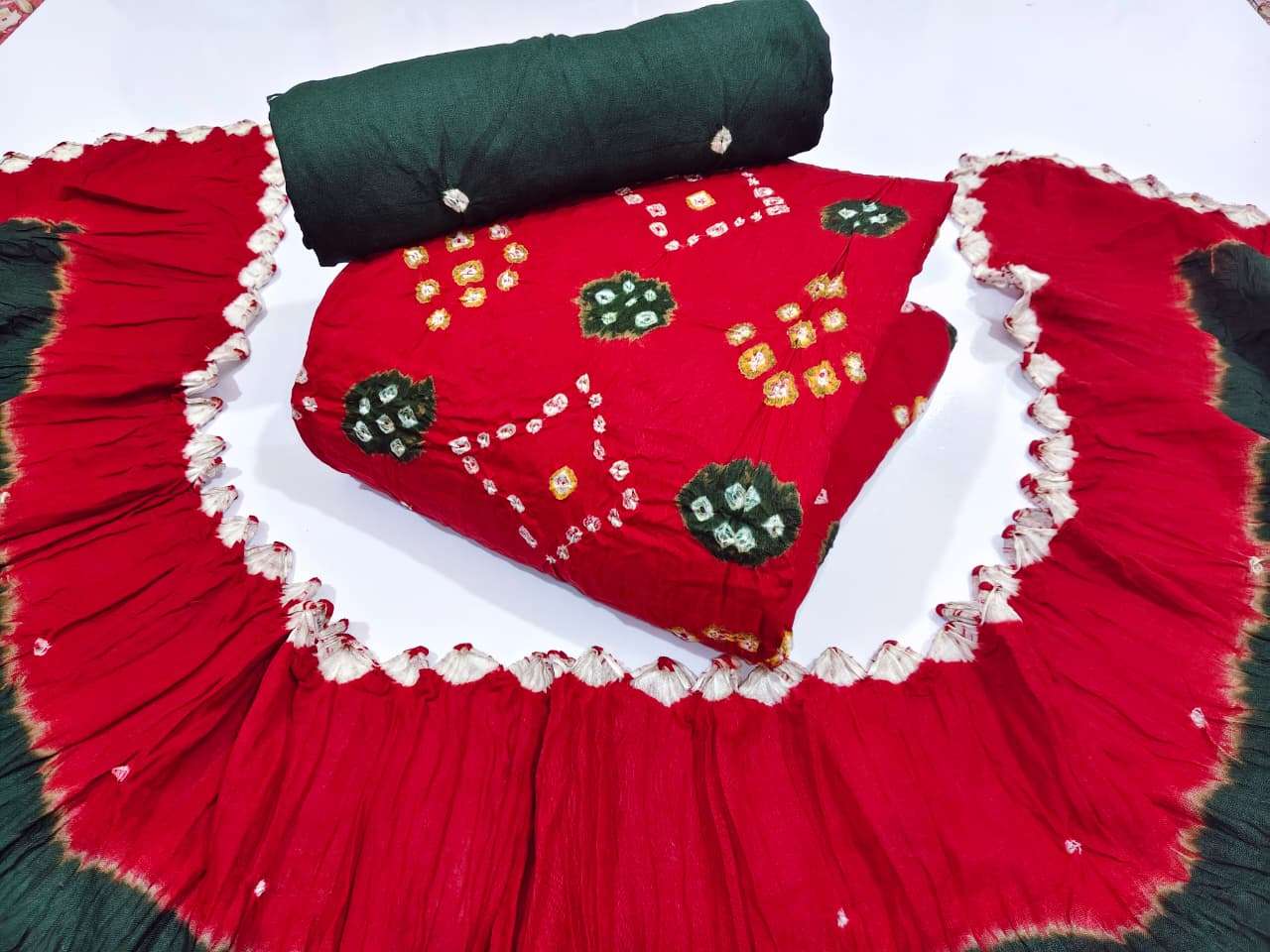 BANDHANI PALACE CREATING YOUR STYLE VOL 12 SATIN BANDHANI PRINT SUIT