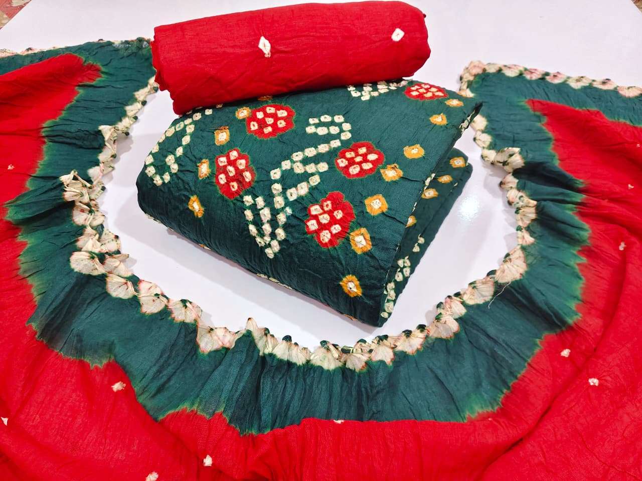 BANDHANI PALACE CREATING YOUR STYLE VOL 12 SATIN BANDHANI PRINT SUIT