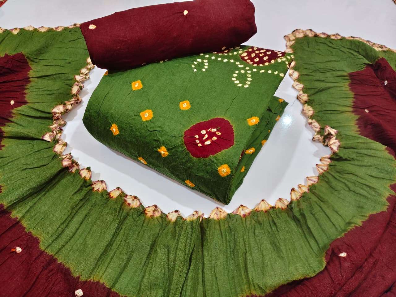 BANDHANI PALACE CREATING YOUR STYLE VOL 12 SATIN BANDHANI PRINT SUIT