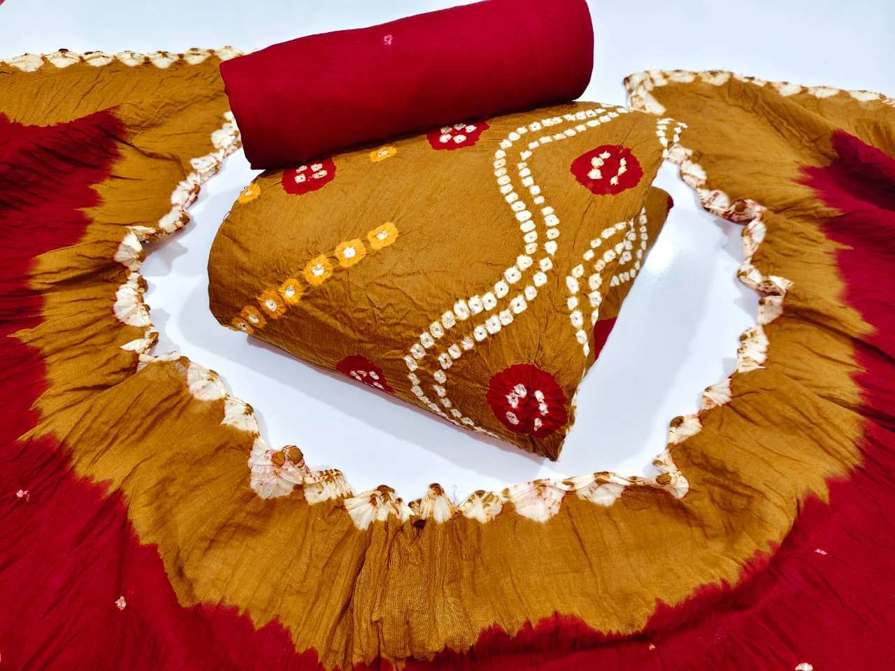 BANDHANI PALACE CREATING YOUR STYLE VOL 12 SATIN BANDHANI PRINT SUIT