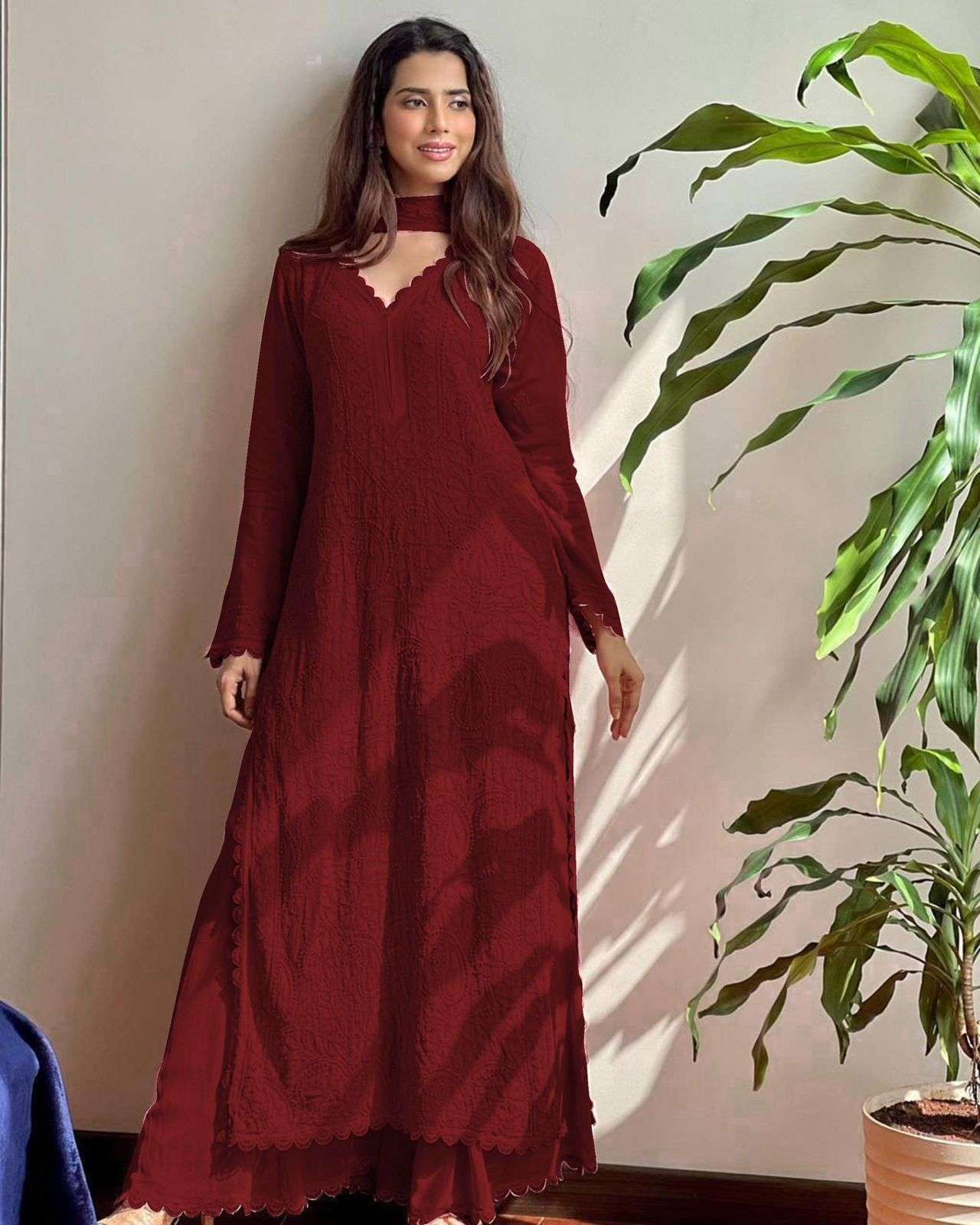 BE 170 GEORGETTE THREAD EMBROIDERED DESIGNER PAKISTANI STYLE LADIES SUIT