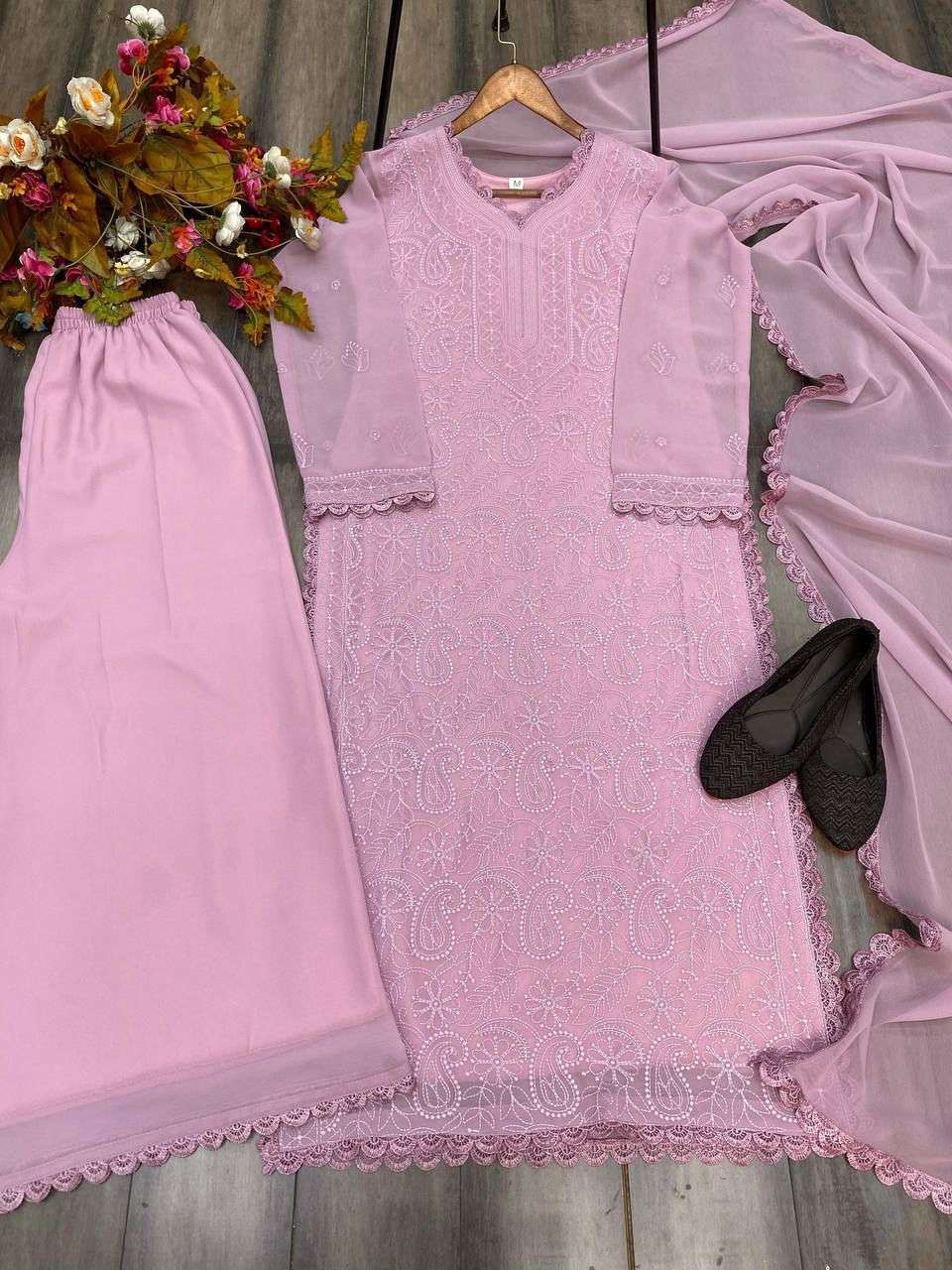 BE 170 GEORGETTE THREAD EMBROIDERED DESIGNER PAKISTANI STYLE LADIES SUIT