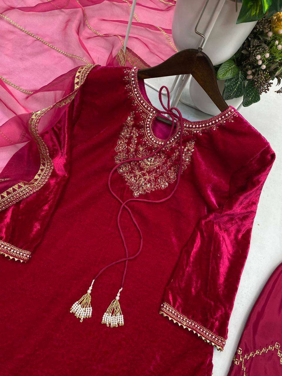 BE 411 VELVET SEQUENCE DESIGNER PAKISTANI STYLE SUIT