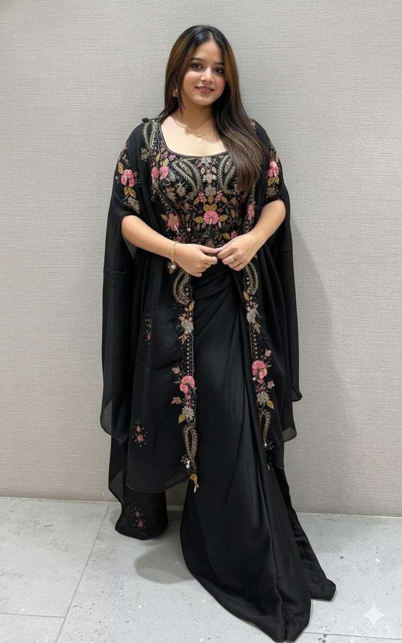 BE 425 SILK DESIGNER WORK PARTY WEAR INDO WESTERN STYLE DRESS