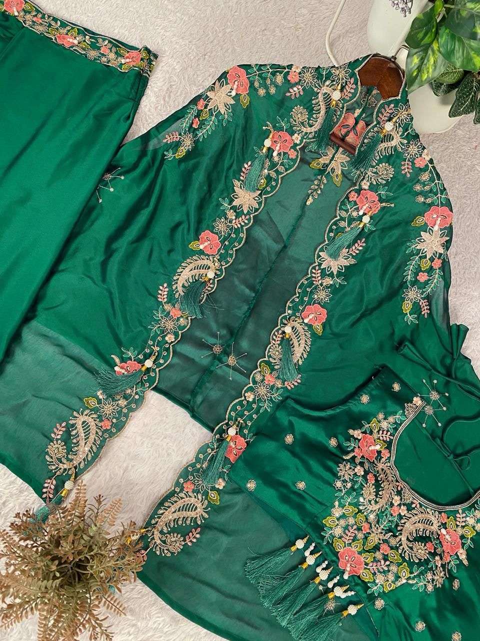 BE 425 SILK DESIGNER WORK PARTY WEAR INDO WESTERN STYLE DRESS