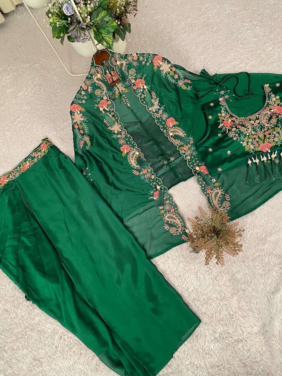 BE 425 SILK DESIGNER WORK PARTY WEAR INDO WESTERN STYLE DRESS