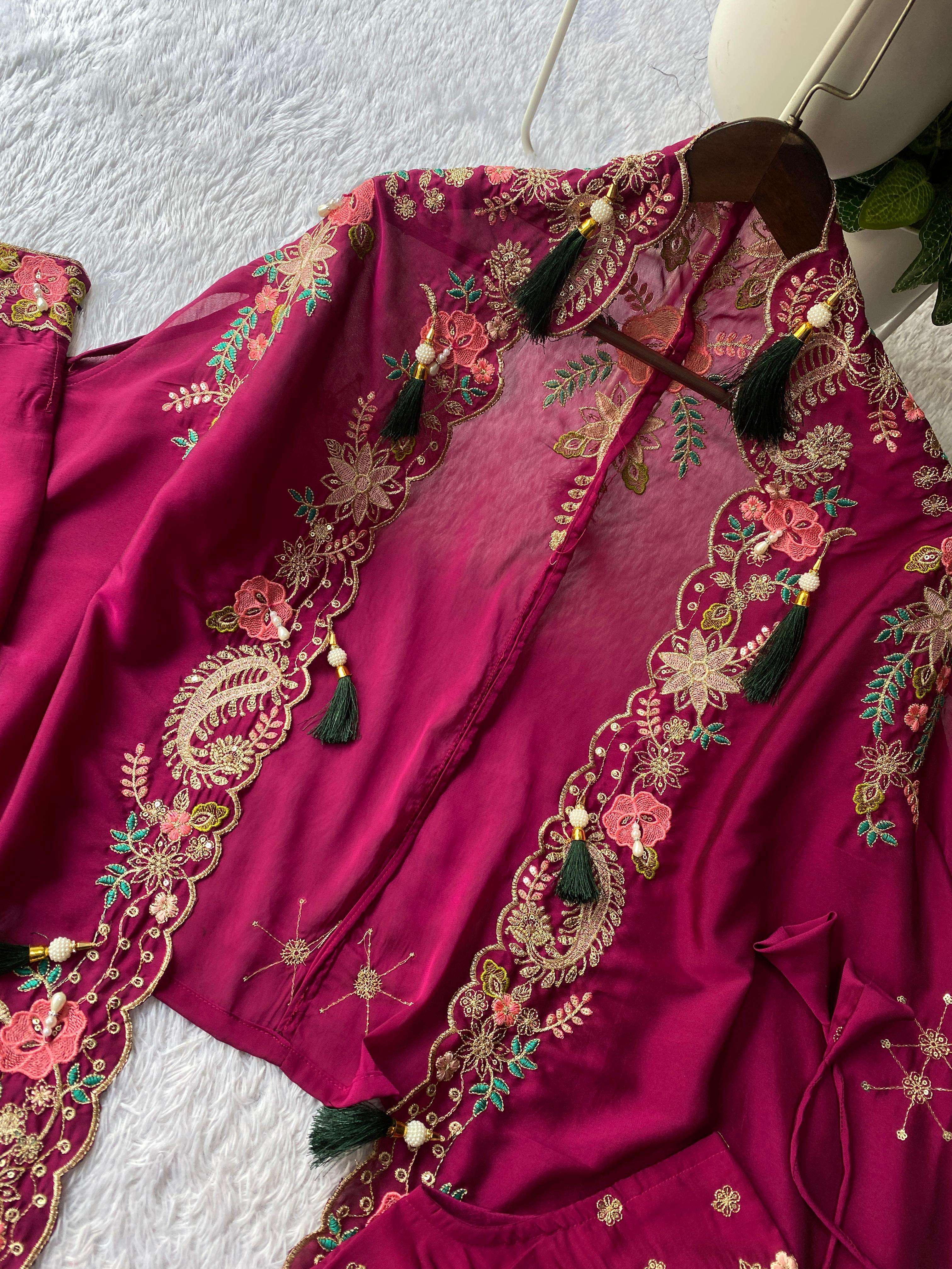 BE 425 SILK DESIGNER WORK PARTY WEAR INDO WESTERN STYLE DRESS