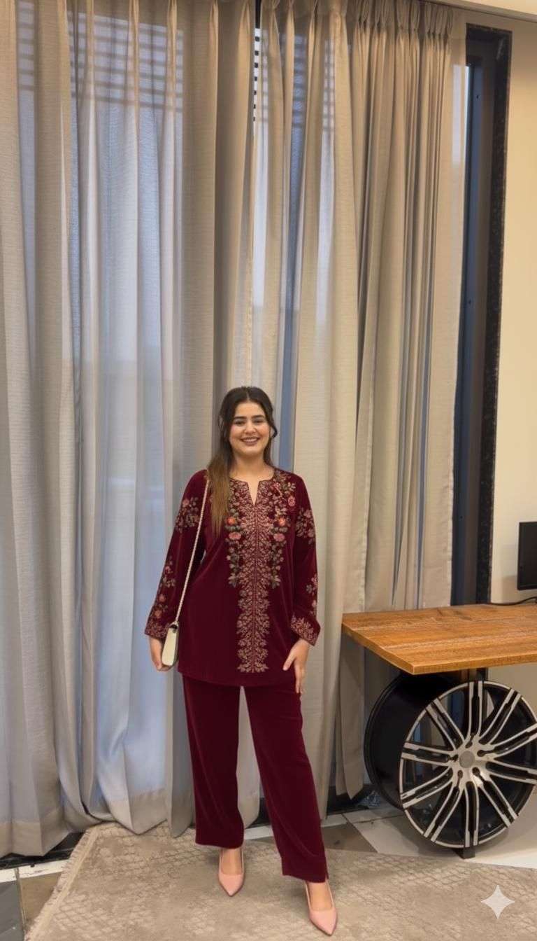 BE 426 VELVET DESIGNER WEAR CO-ORD SET 