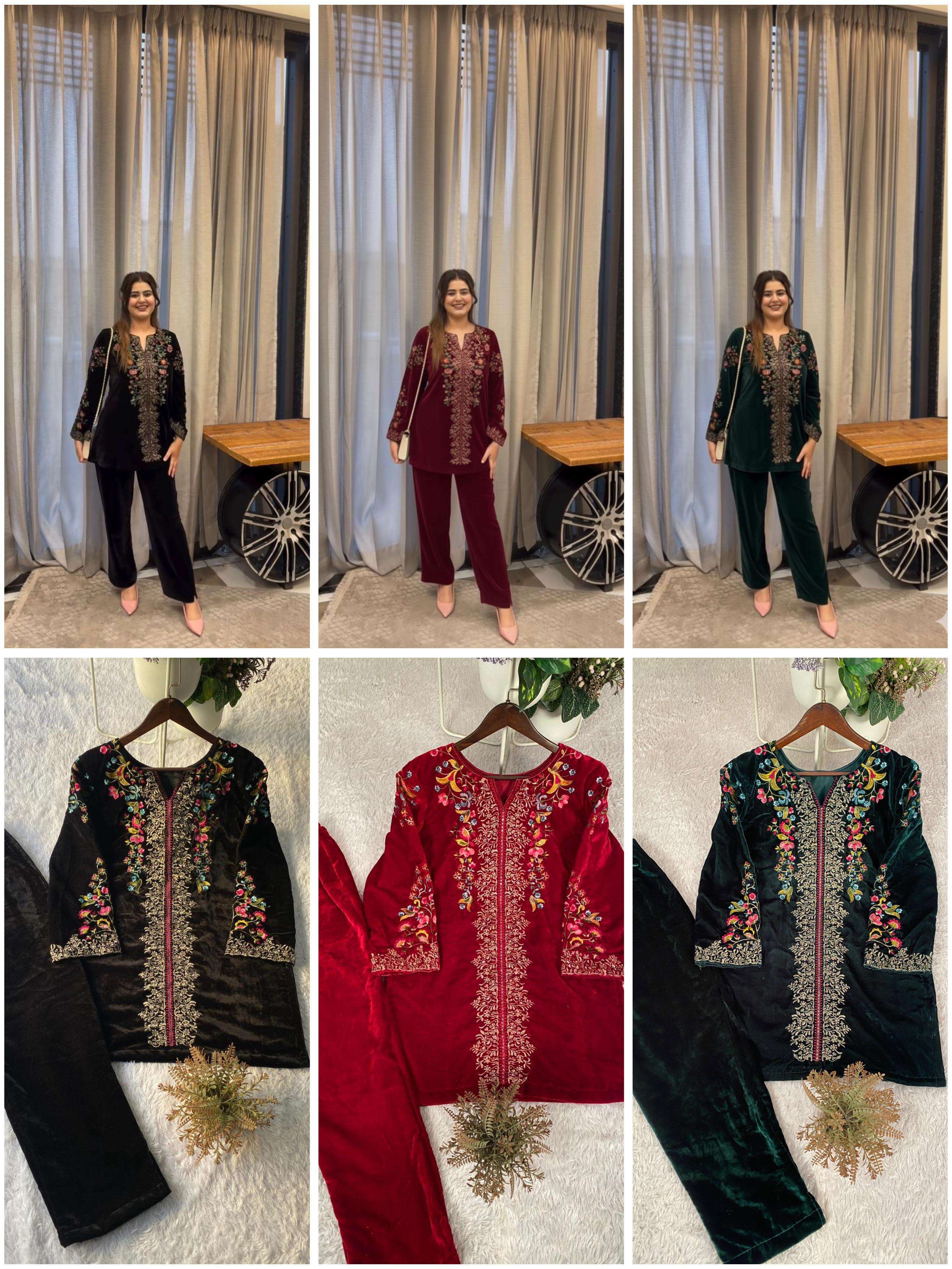 BE 426 VELVET DESIGNER WEAR CO-ORD SET 