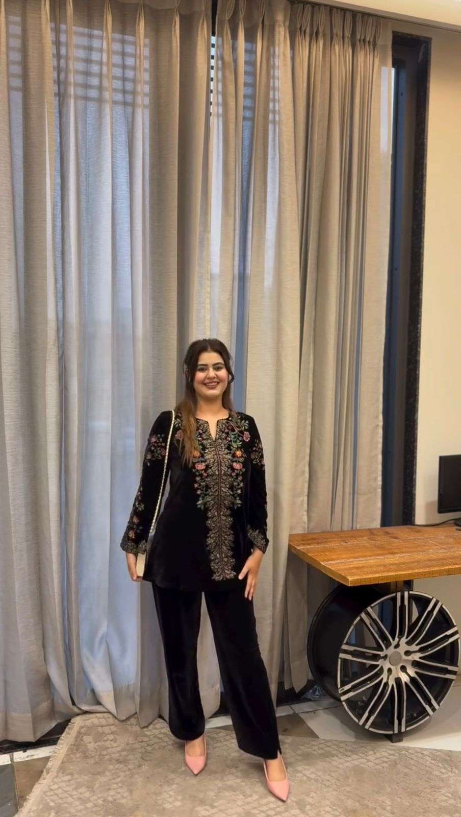 BE 426 VELVET DESIGNER WEAR CO-ORD SET 