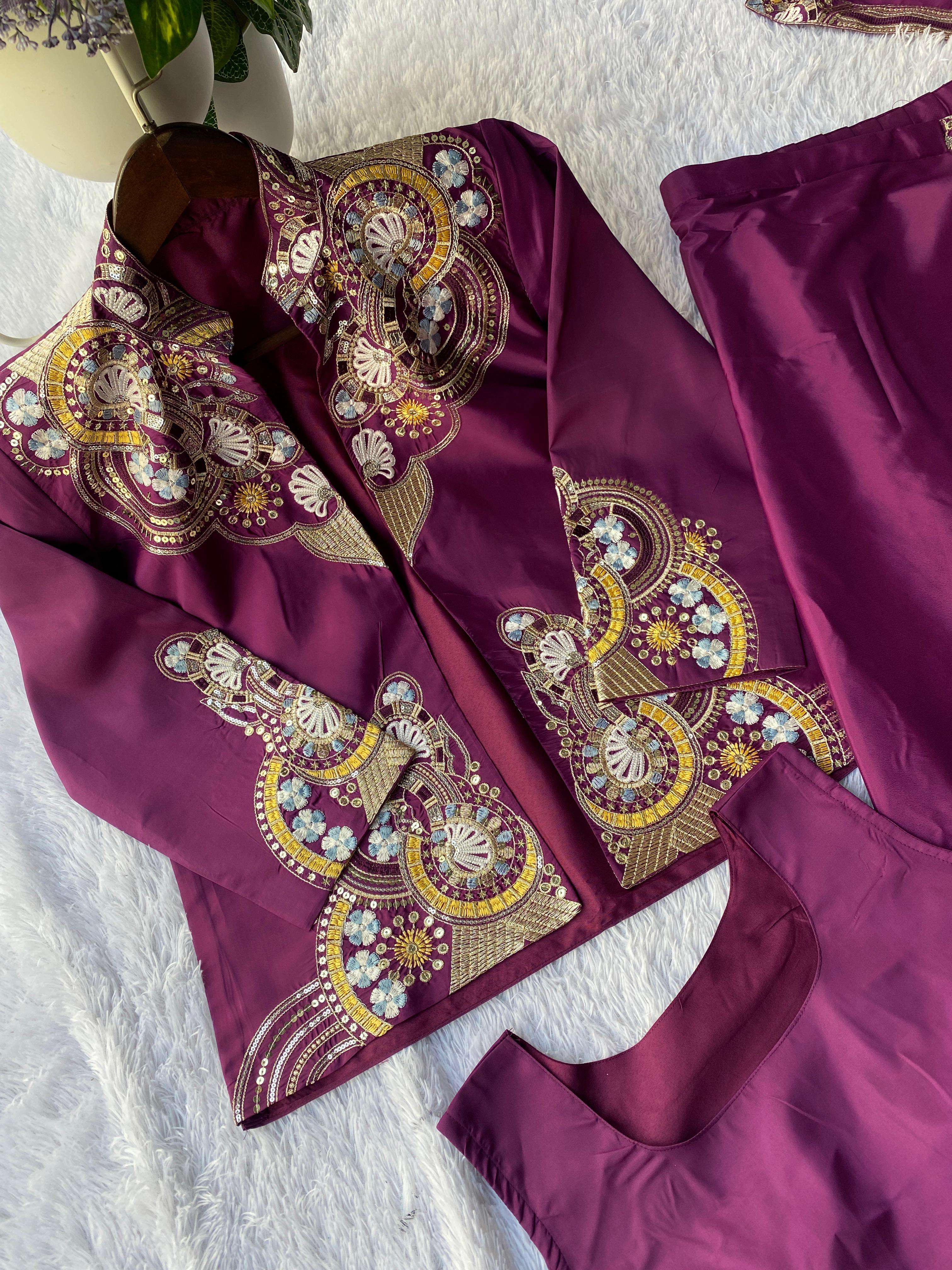 BE 433 DESIGNER WEAR LAHENGA SAREE WITH LONG BLOUSE INDO WESTERN DRESS 
