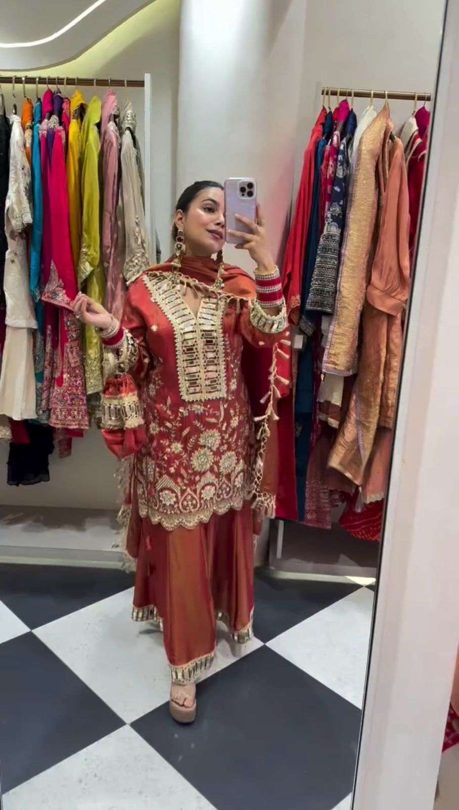 BE 435 MOSS FABRIC PARTY WEAR KURTI PLAZZO AND DUPATTA SET 