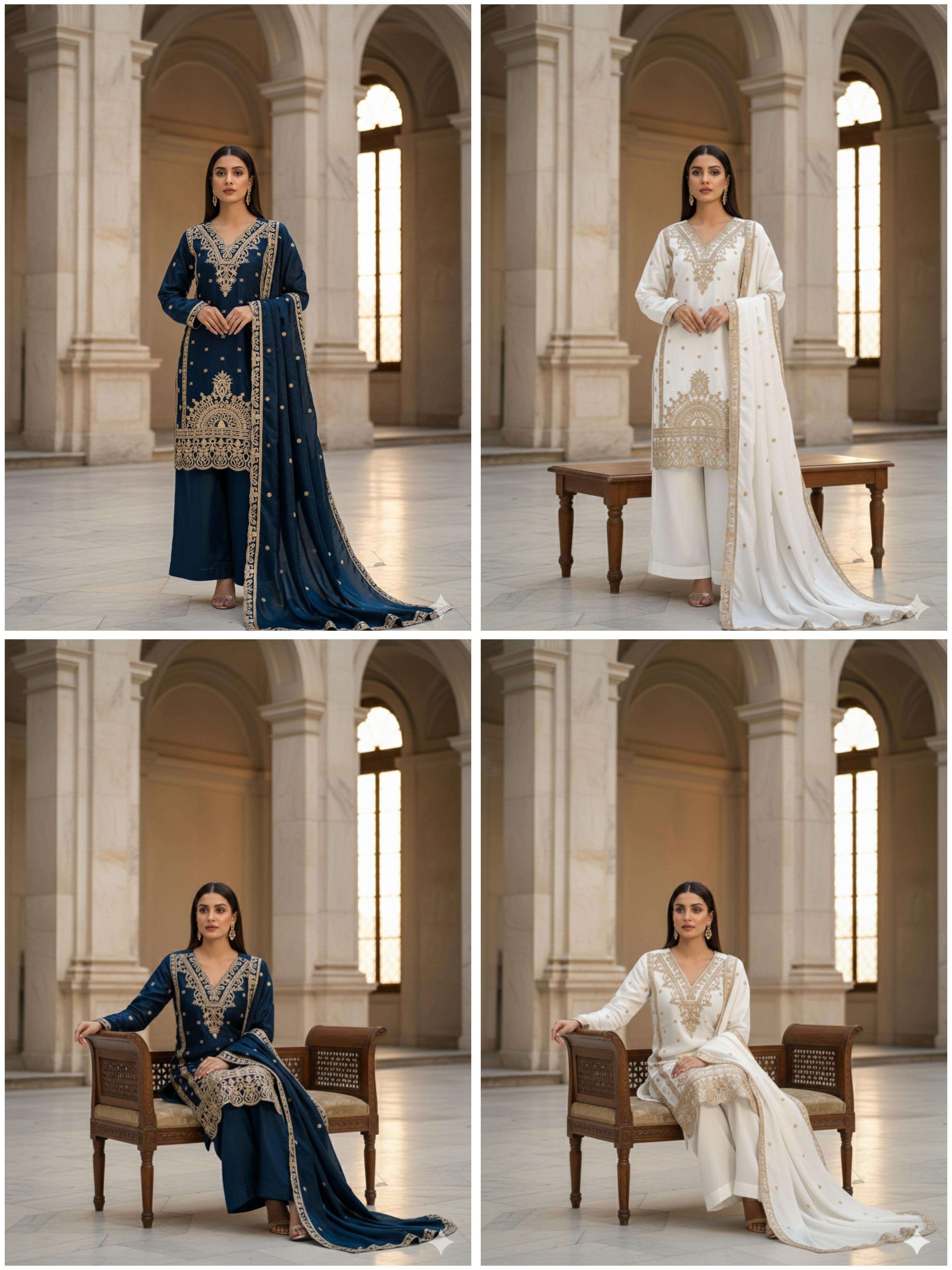 BE 444 HEAVY BEAUTIFUL DESIGNER LOOK LADIES PARTY WEAR SUIT