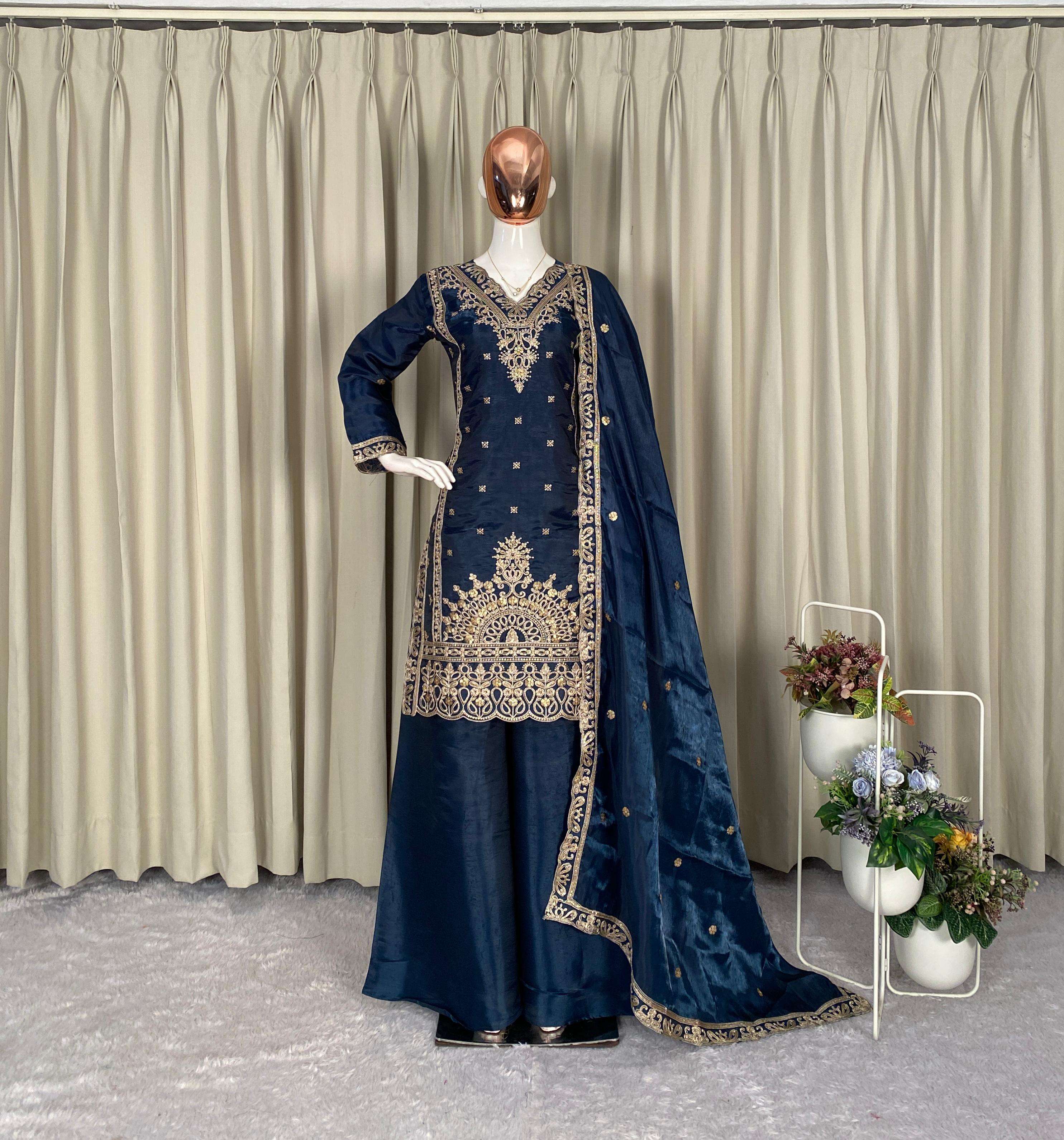 BE 444 HEAVY BEAUTIFUL DESIGNER LOOK LADIES PARTY WEAR SUIT