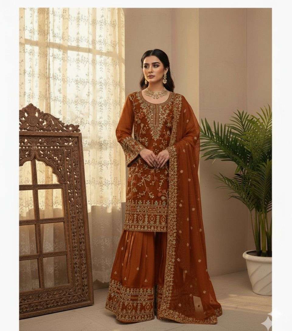 BE 447 HEAVY DESIGNER WEDDING WEAR LADIES SHARARA SUIT