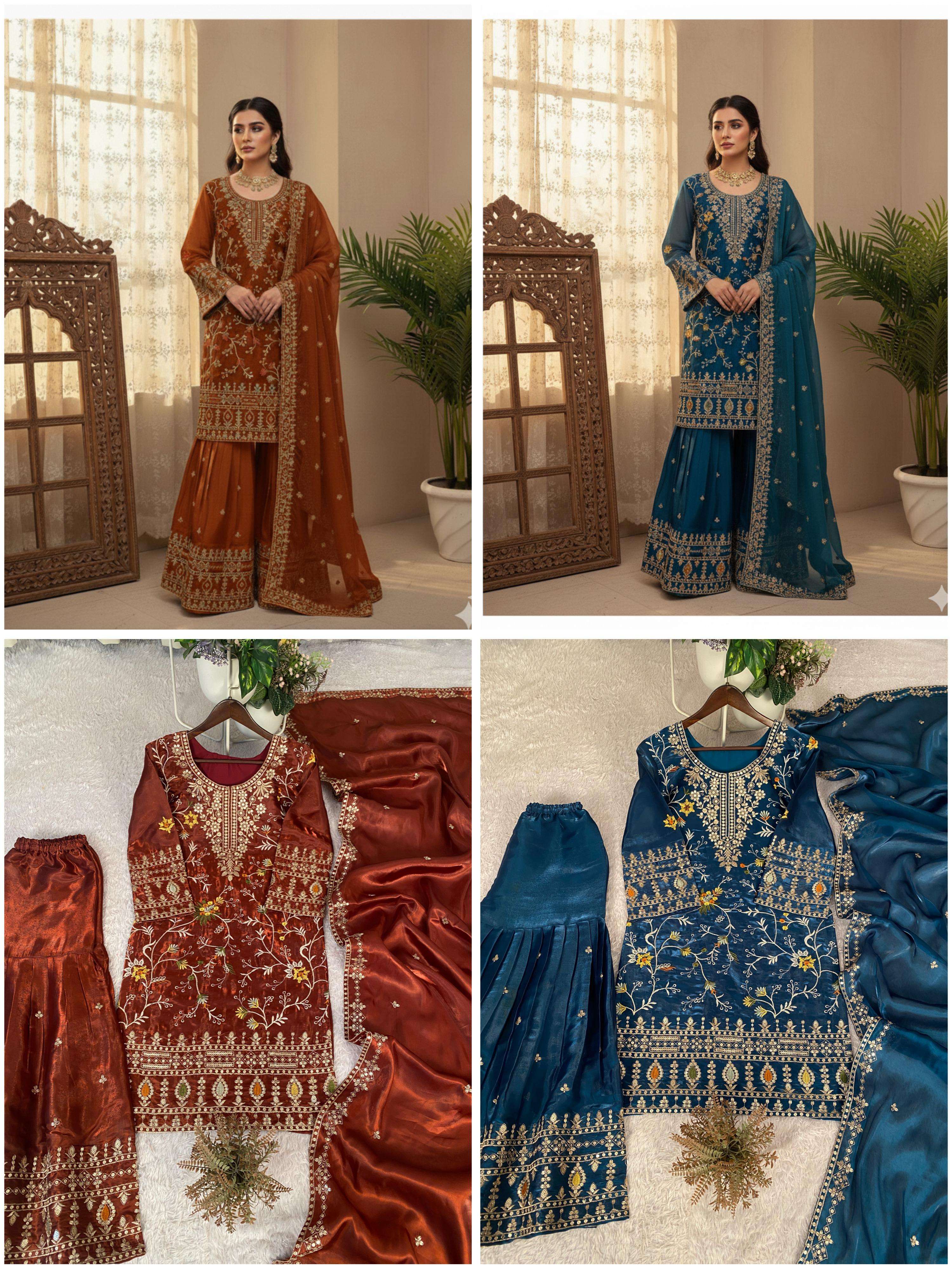 BE 447 HEAVY DESIGNER WEDDING WEAR LADIES SHARARA SUIT