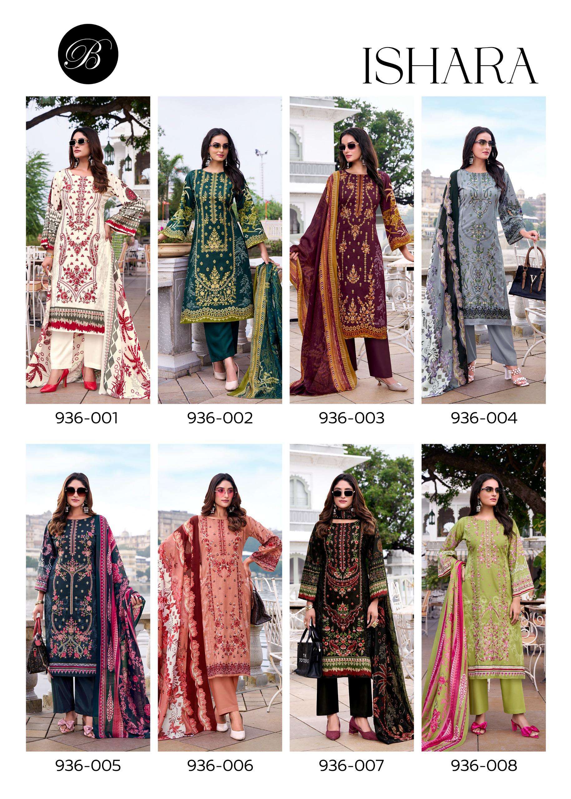 BELLIZA DESIGNER STUDIO ISHARA COTTON DIGITAL PRINTS WITH FANCY WORK SUIT