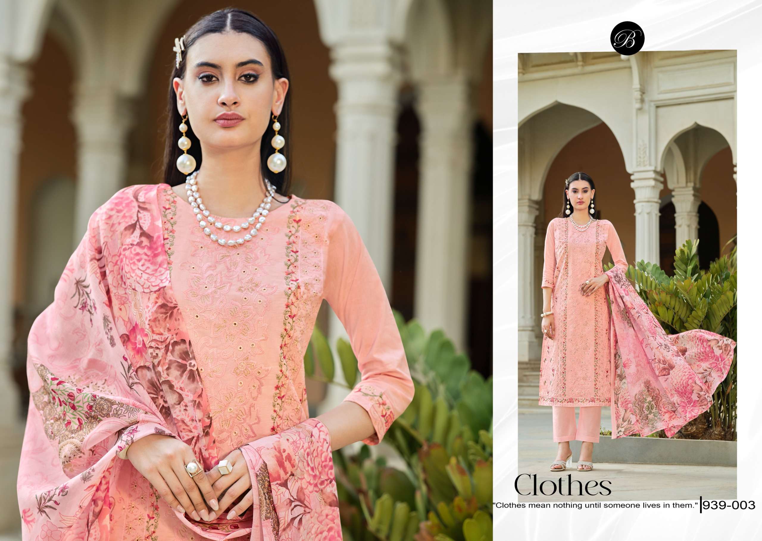 BELLIZA DESIGNER STUDIO JADE OMBRE STARLET LAWN COTTON DESIGNER WORK SUIT