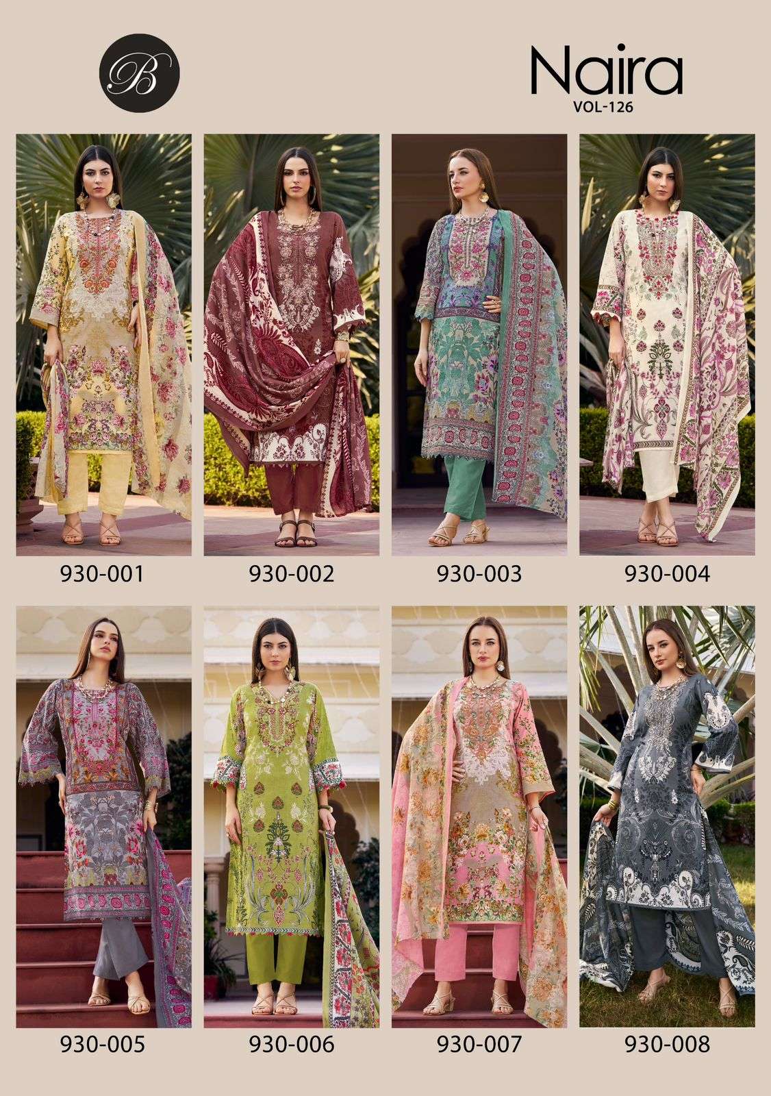 BELLIZA DESIGNER STUDIO NAIRA VOL 126 COTTON DIGITAL PRINT WITH FANCY WORK SUIT