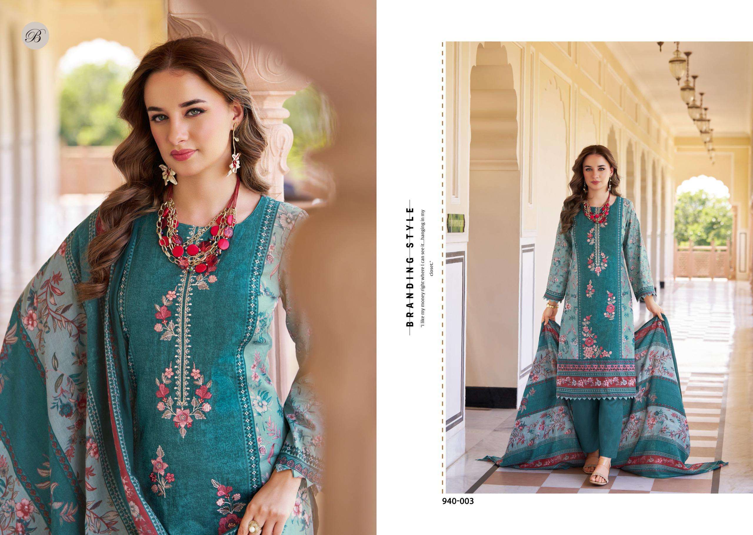 BELLIZA DESIGNER STUDIO NAIRA VOL 128 COTTON DIGITAL PRINTS WITH FANCY WORK SUIT