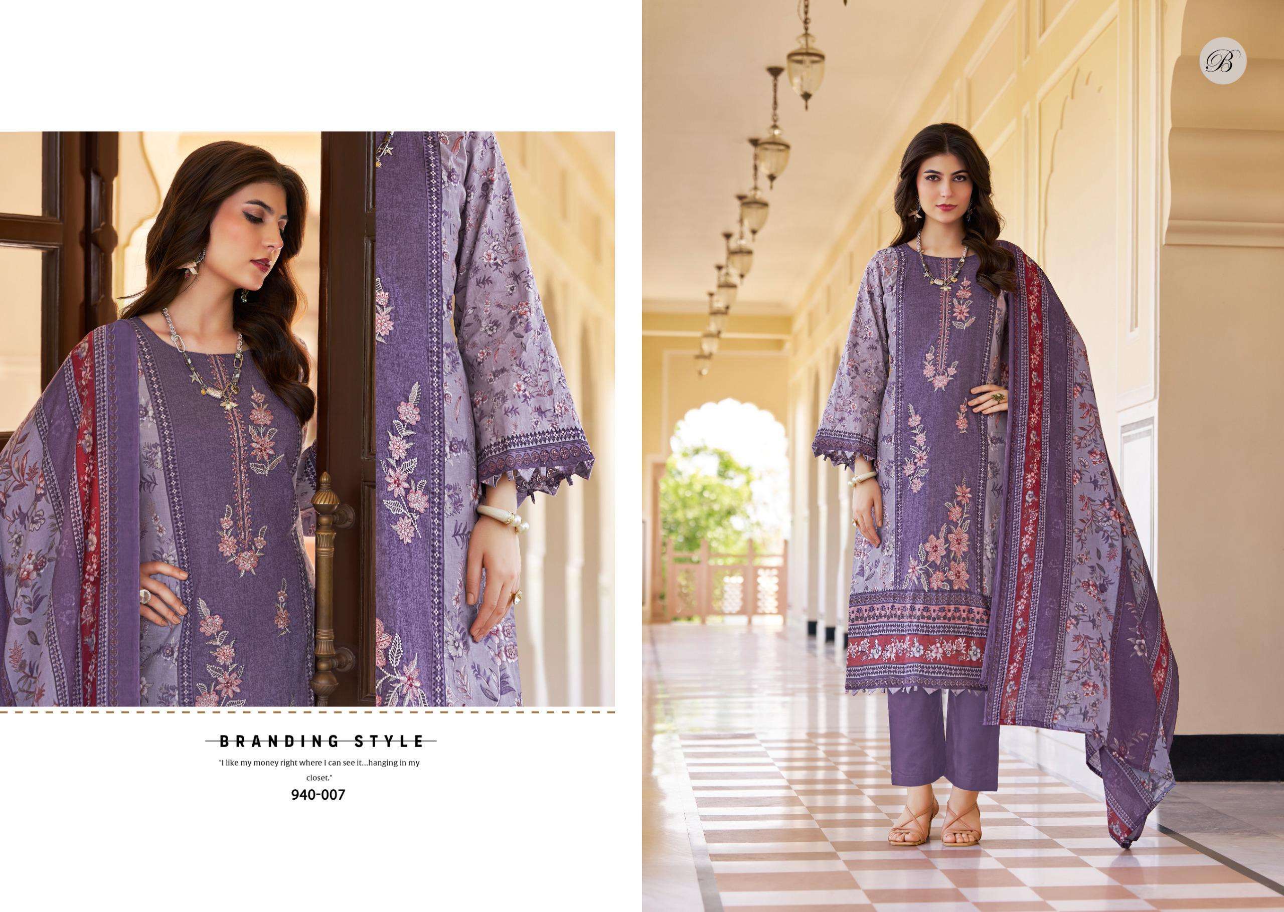 BELLIZA DESIGNER STUDIO NAIRA VOL 128 COTTON DIGITAL PRINTS WITH FANCY WORK SUIT