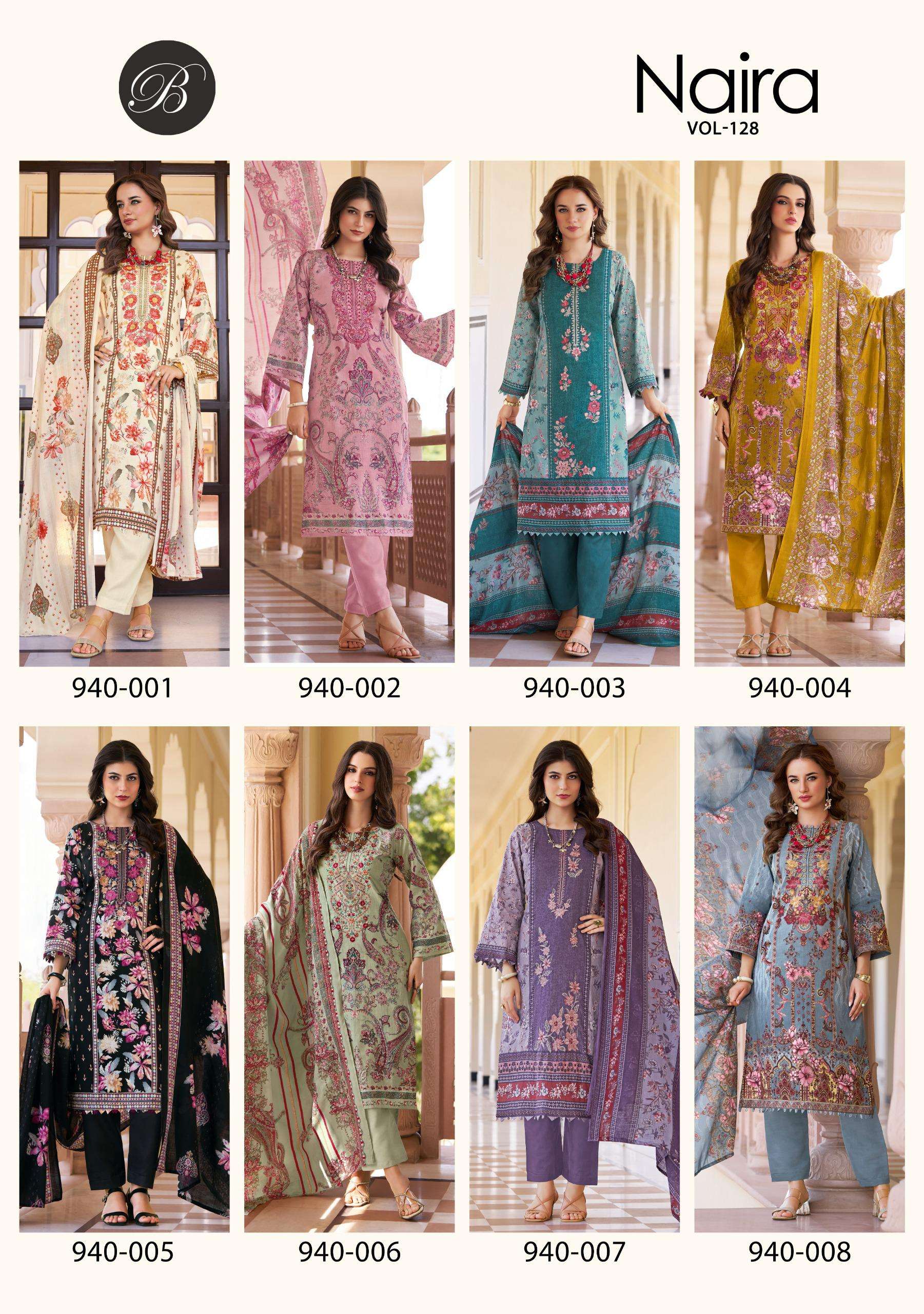 BELLIZA DESIGNER STUDIO NAIRA VOL 128 COTTON DIGITAL PRINTS WITH FANCY WORK SUIT