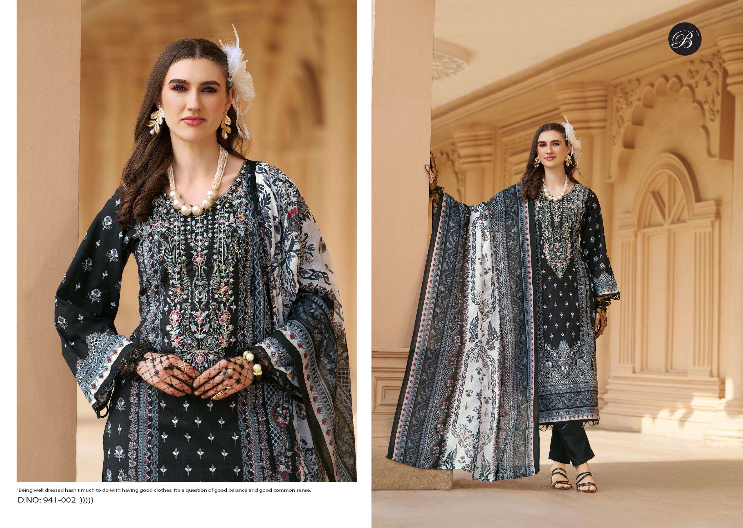BELLIZA DESIGNER STUDIO NAIRA VOL 129 COTTON DIGITAL PRINT WITH FANCY WORK SUIT